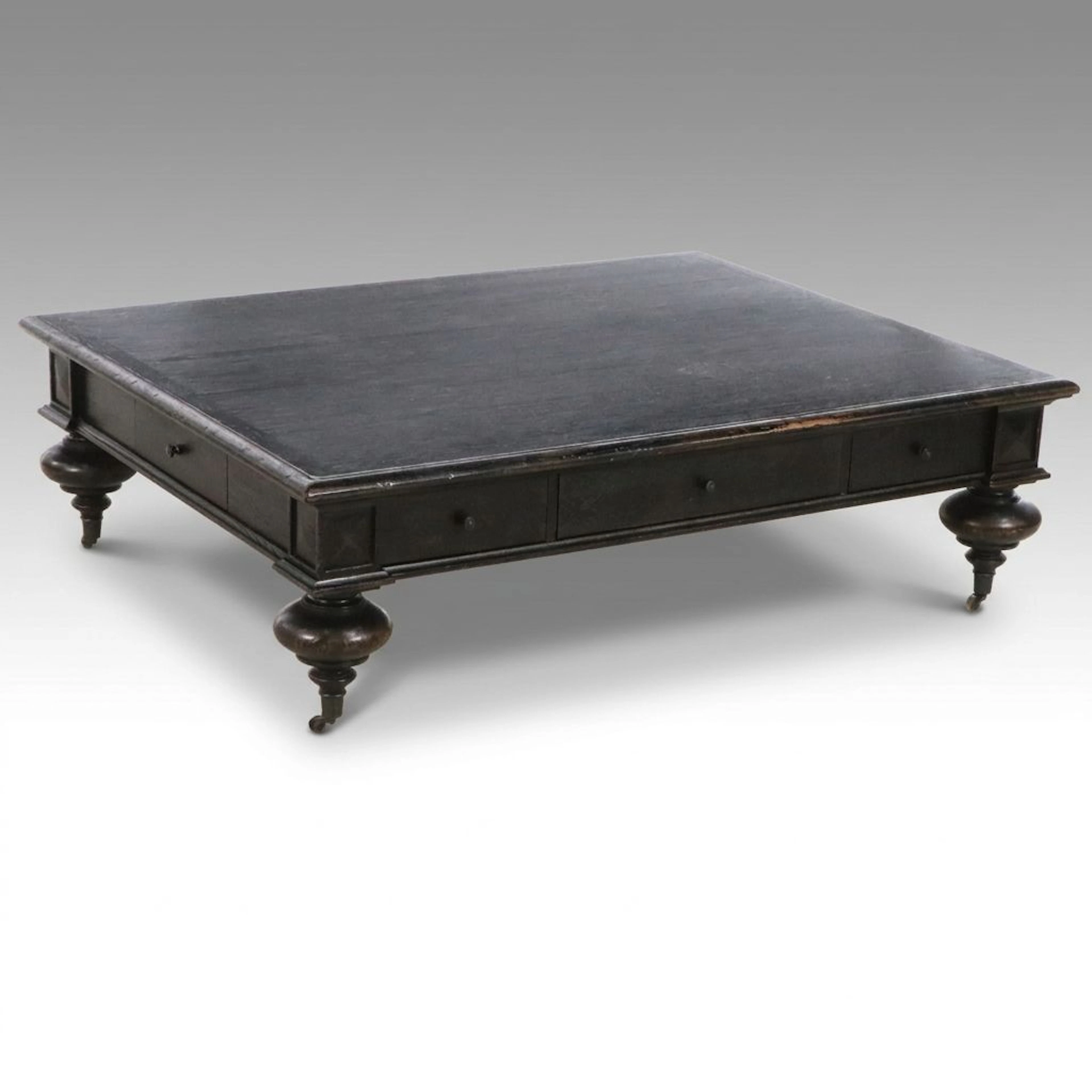 Archive Home For Century "Grand Oak" Ebonized Wood Cocktail Table