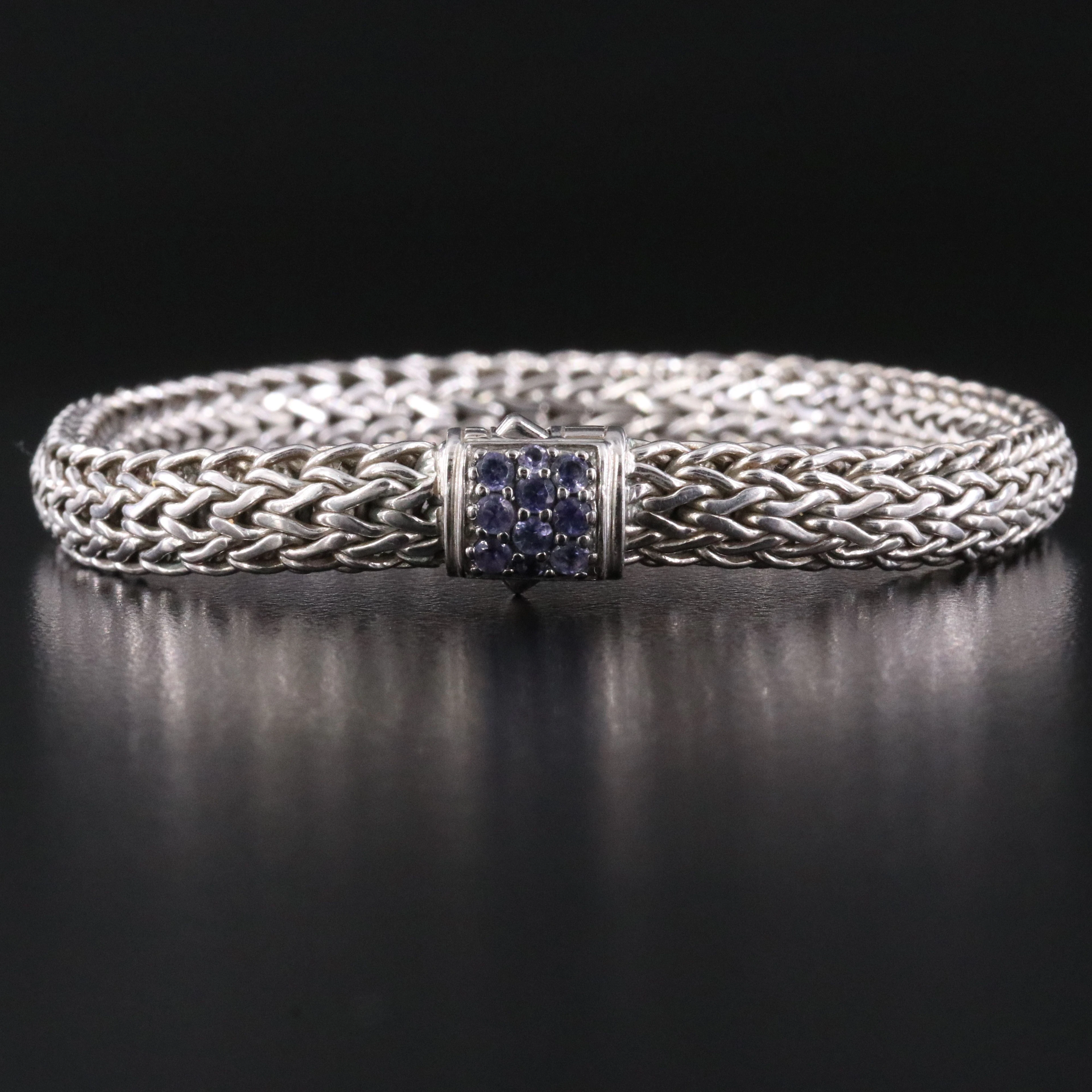 John Hardy Sterling and Iolite Classic Chain Bracelet
