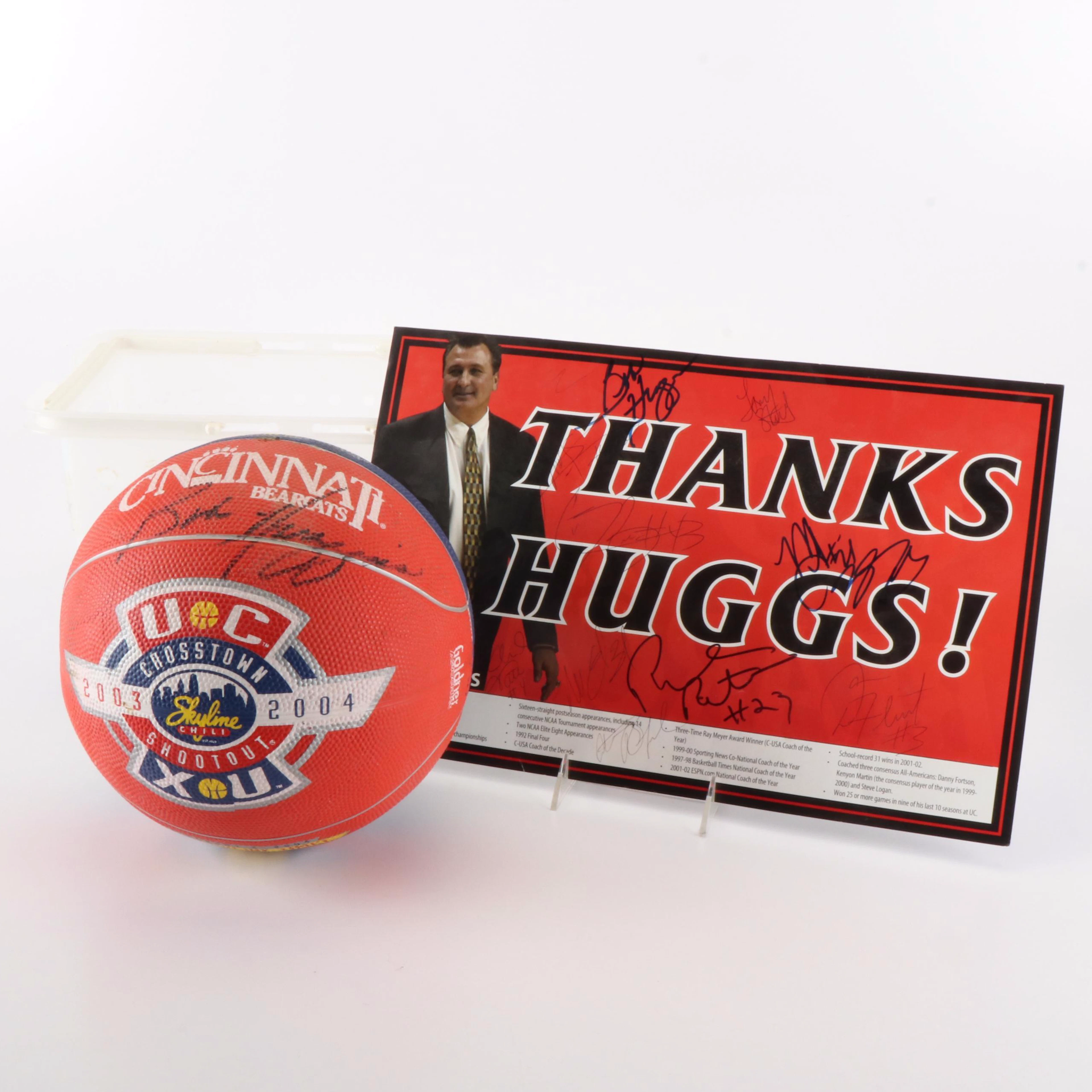 Bob Huggins Signed Commemorative Basketball and Bob Huggins Signed Print
