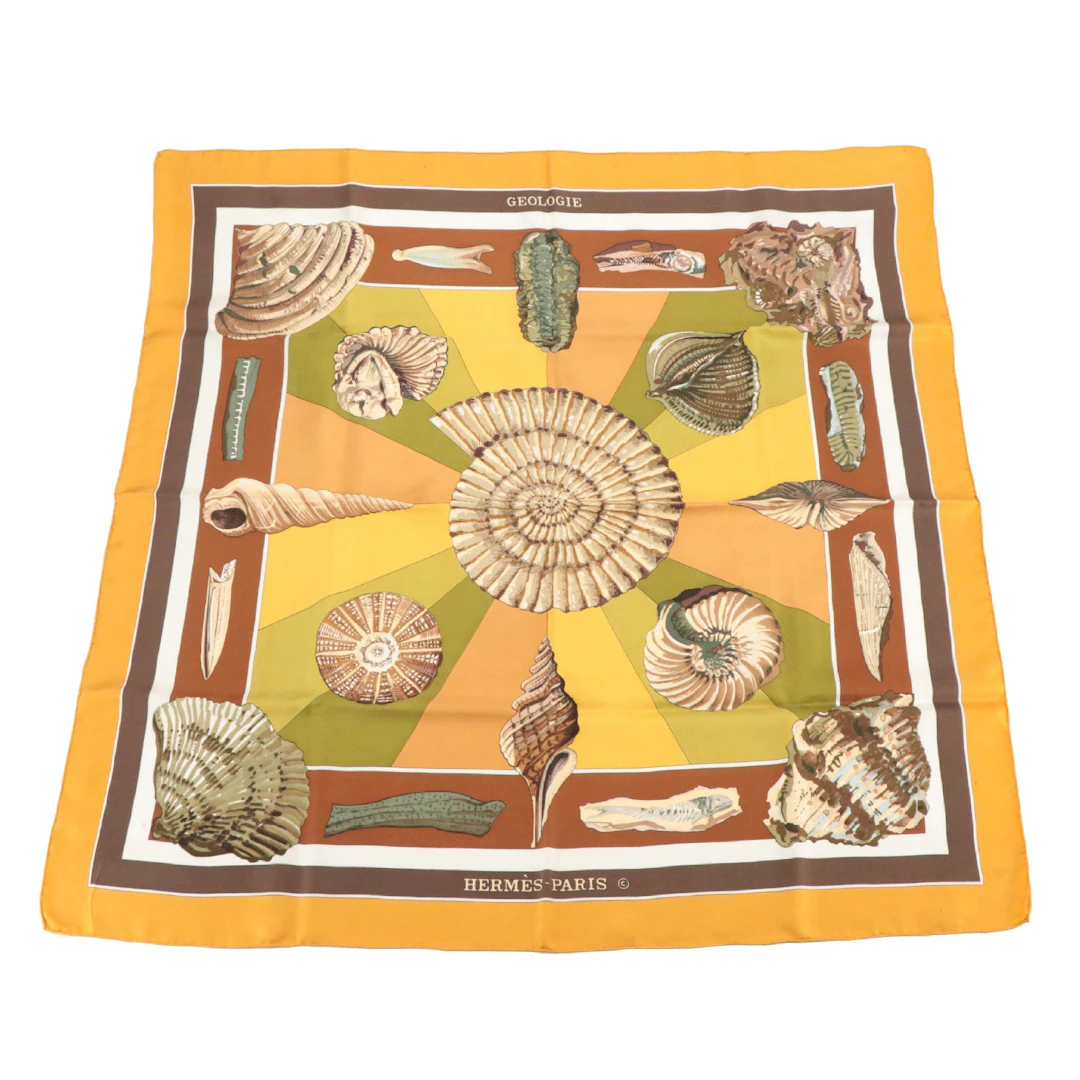 Hermès Special Issue "Geologie" Scarf 90 in Silk Twill