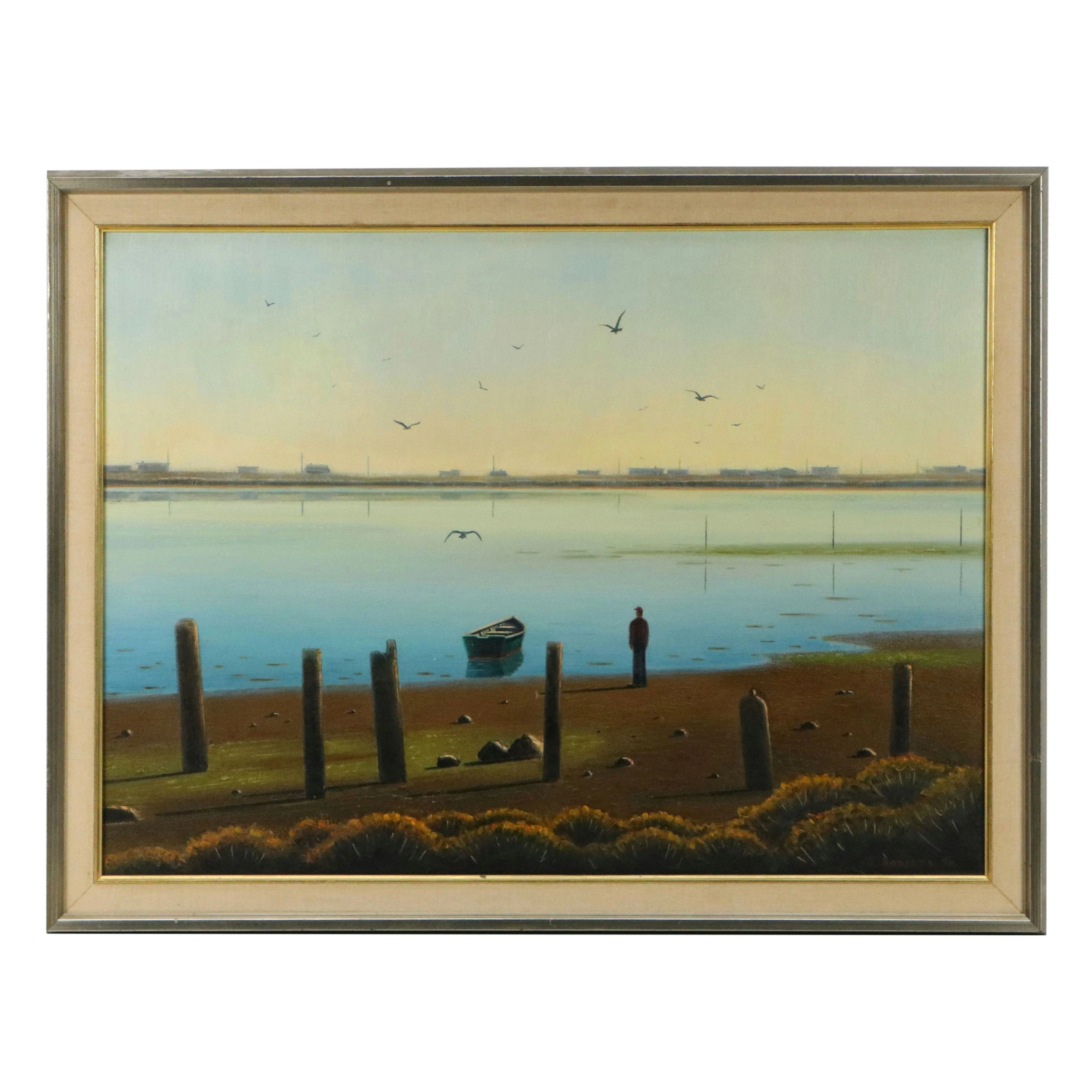 George Roberts Jr. Oil Painting "Morning Patterns," Late 20th Century