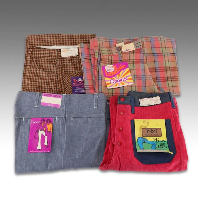 Vintage Deadstock Men's Maverick, Landlubber and Buster Baggs Flared-Leg Pants