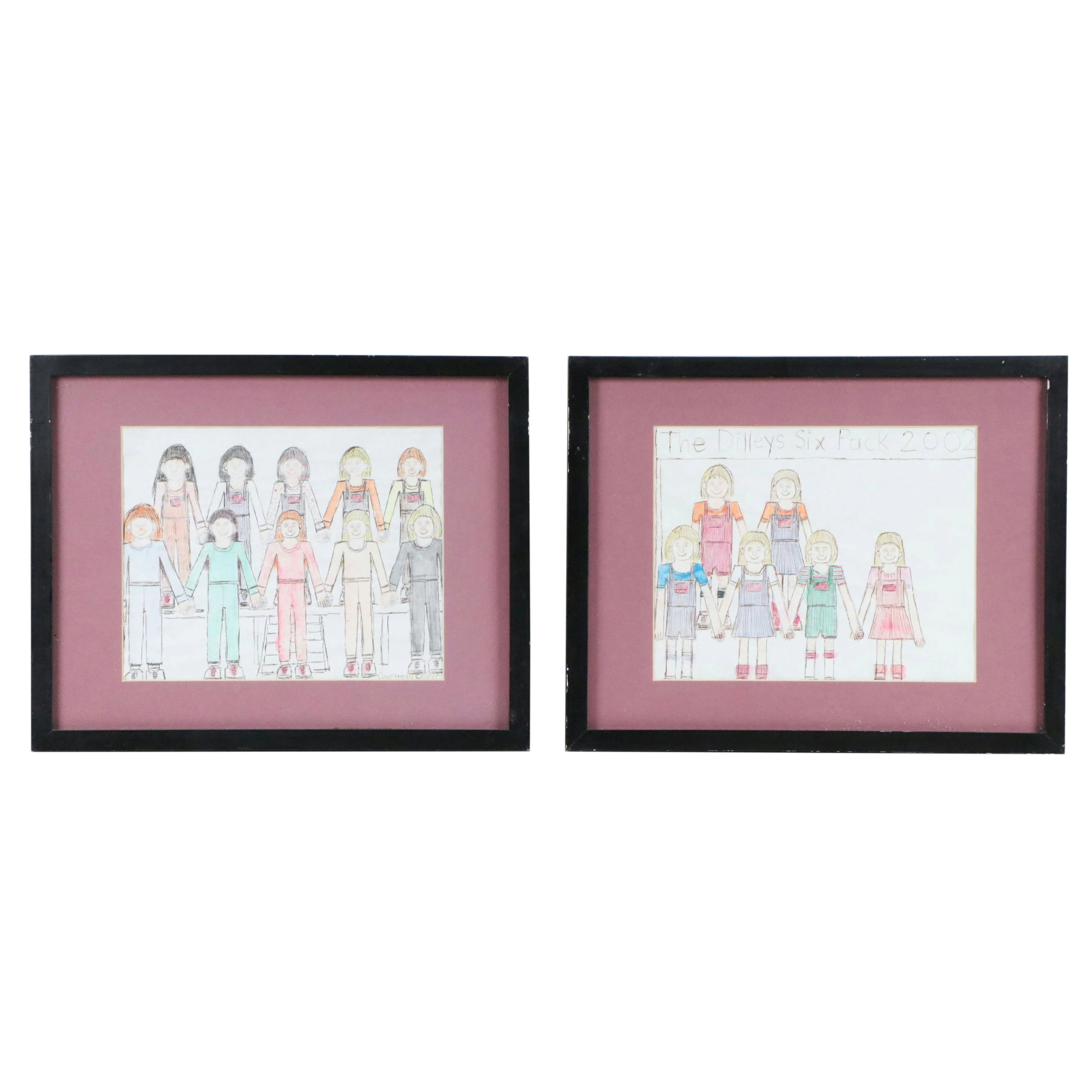 Courtney Cooper Self-Taught Cincinnati Artist Group Portrait Drawings