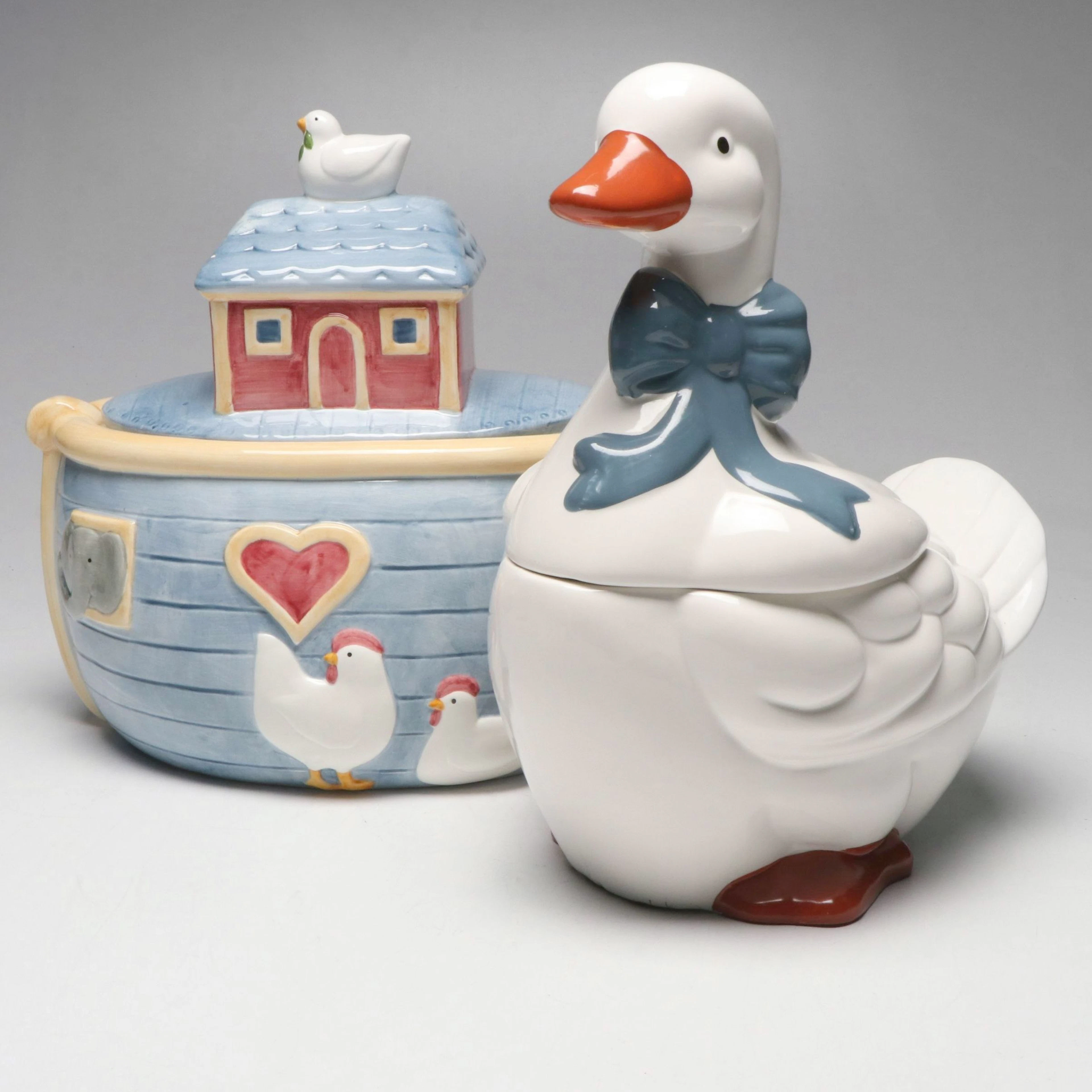 Susan Winget "Noah's Ark" with Duck Ceramic Cookie Jar