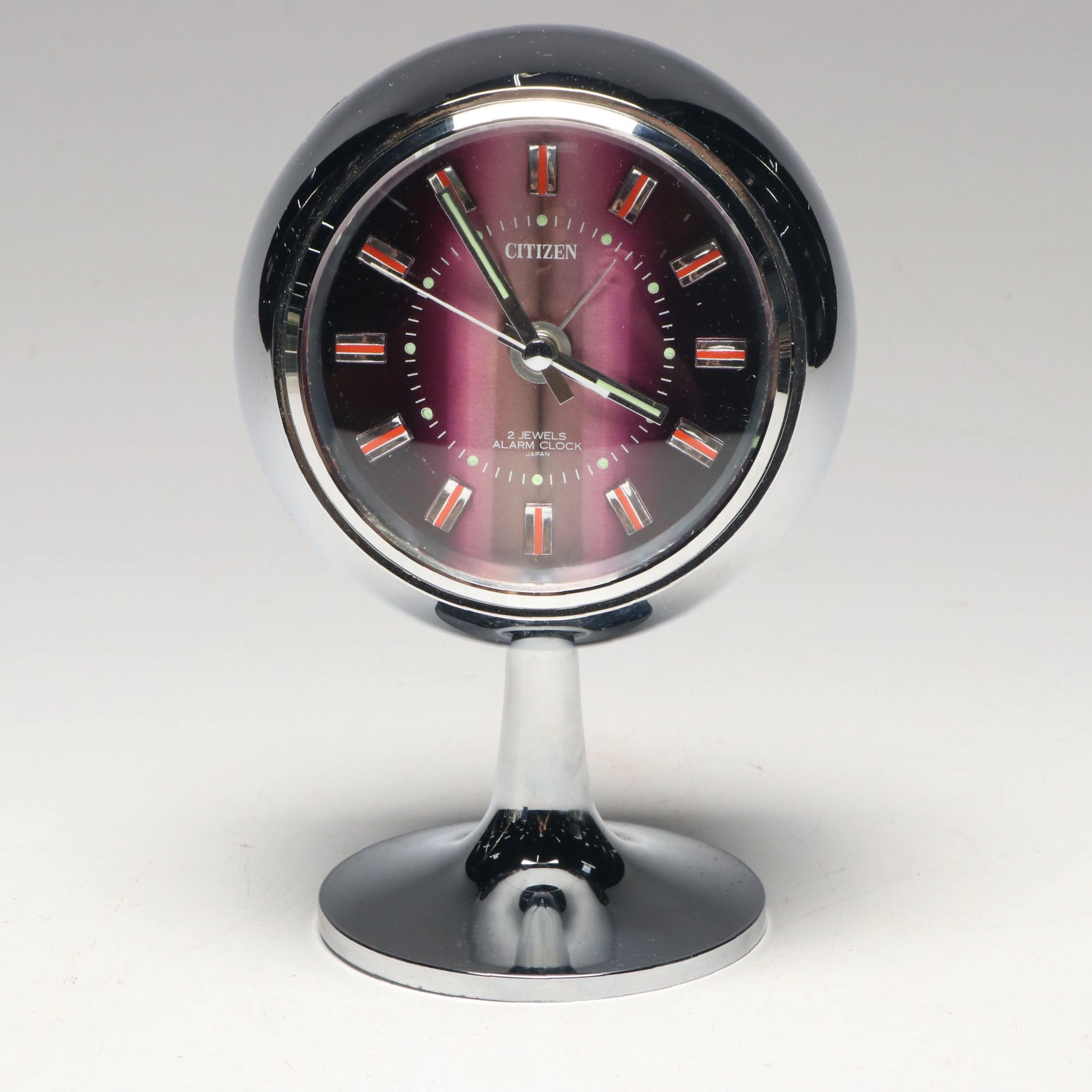 Citizen Japanese Space Age Alarm Clock with Glowing Hands, Circa 1960s