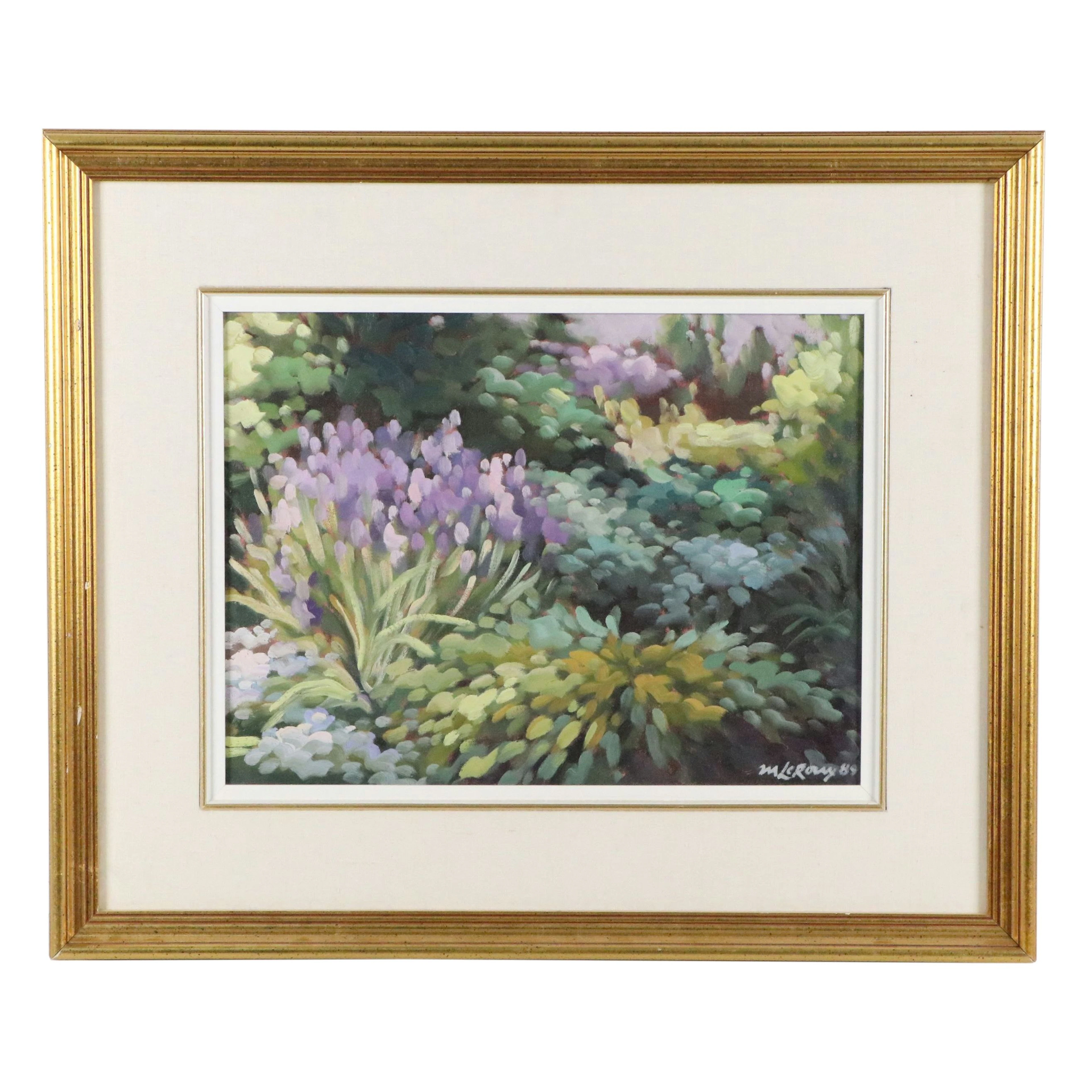 Michel LeRoux Impressionistic Floral Painting "Douce Musique," 1989
