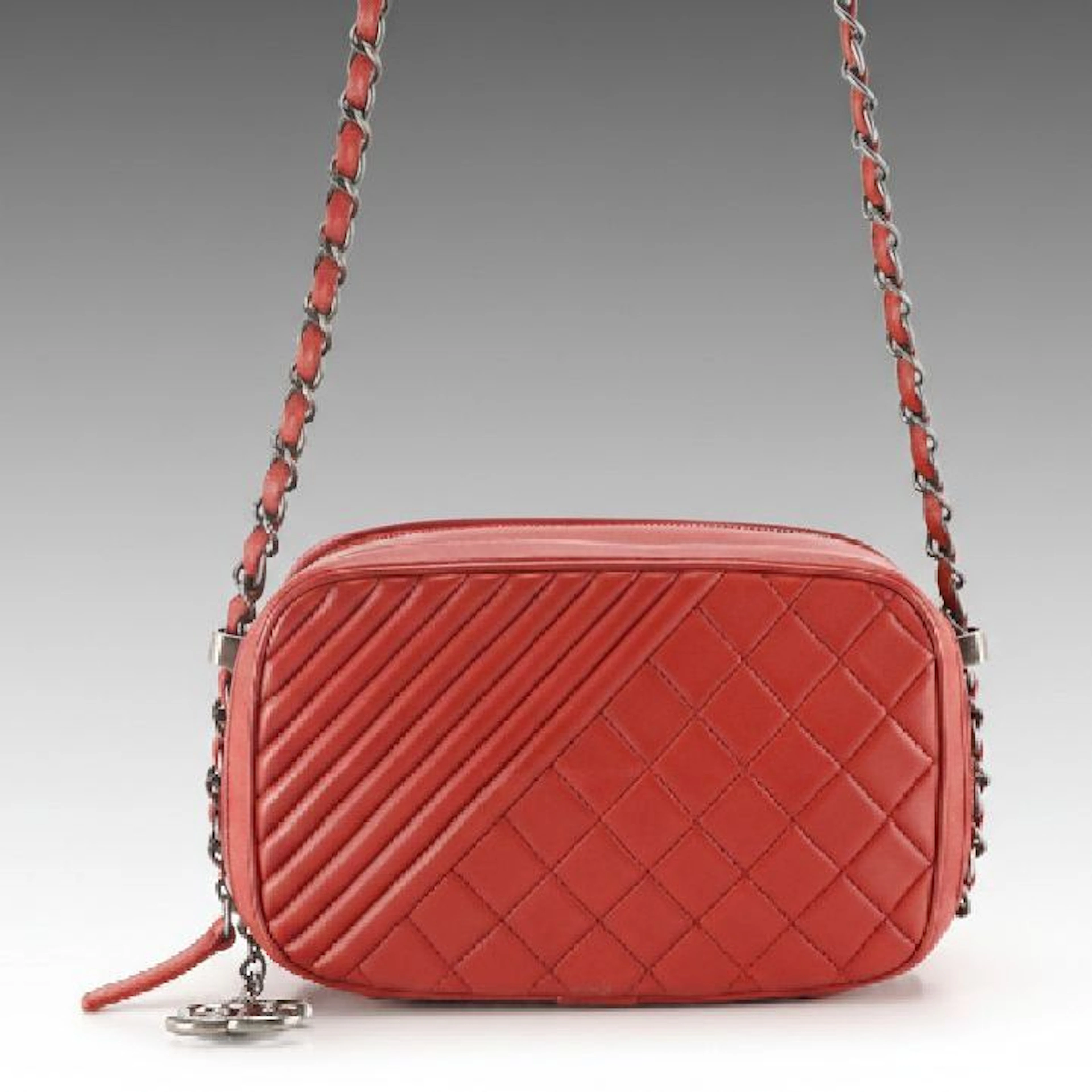 Chanel Coco Boy Crossbody Camera Bag in Red Multi-Quilted Lambskin Leather