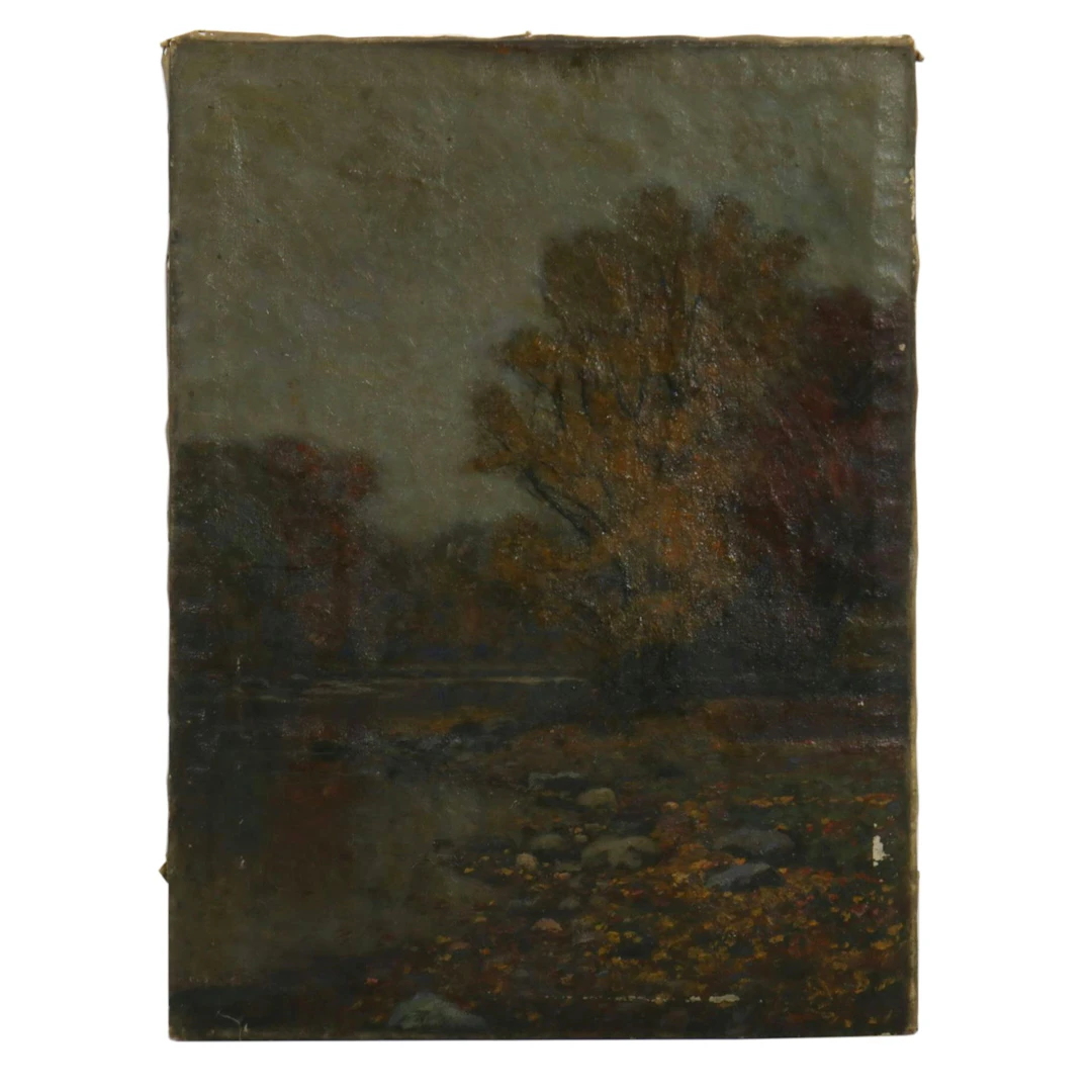 Edward Parker Hayden Oil Painting "Autumn Haze," Late 19th - Early 20th Century