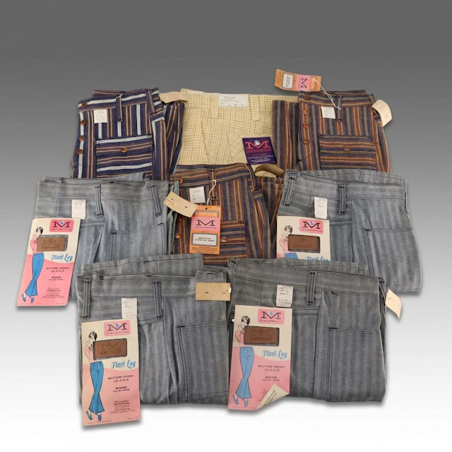 Vintage Deadstock Collection of Maverick & Wrangler High-Waisted Flared Pants