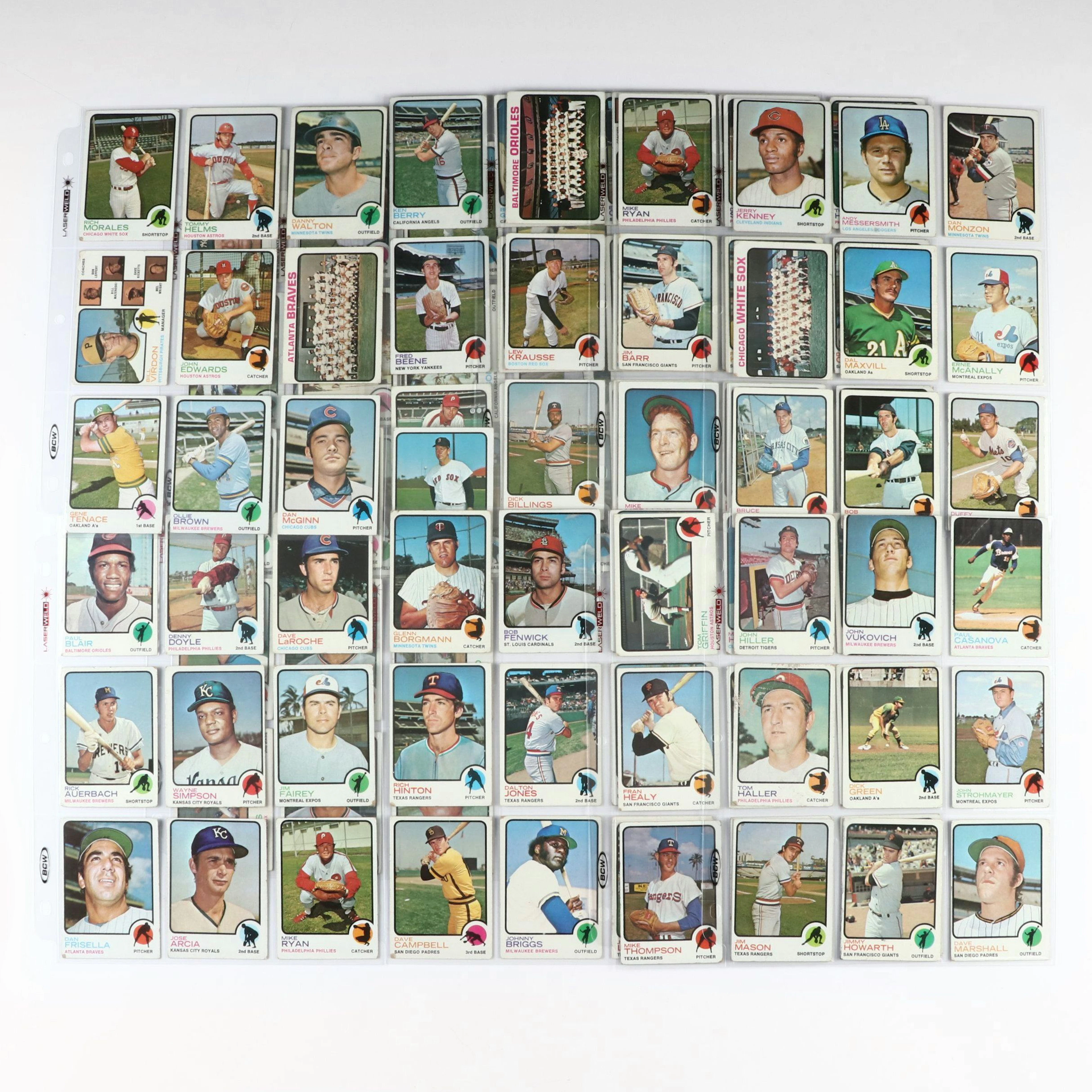 1973 Topps Baseball Cards with Harmon Killebrew, Frank Robinson, and Al Kaline
