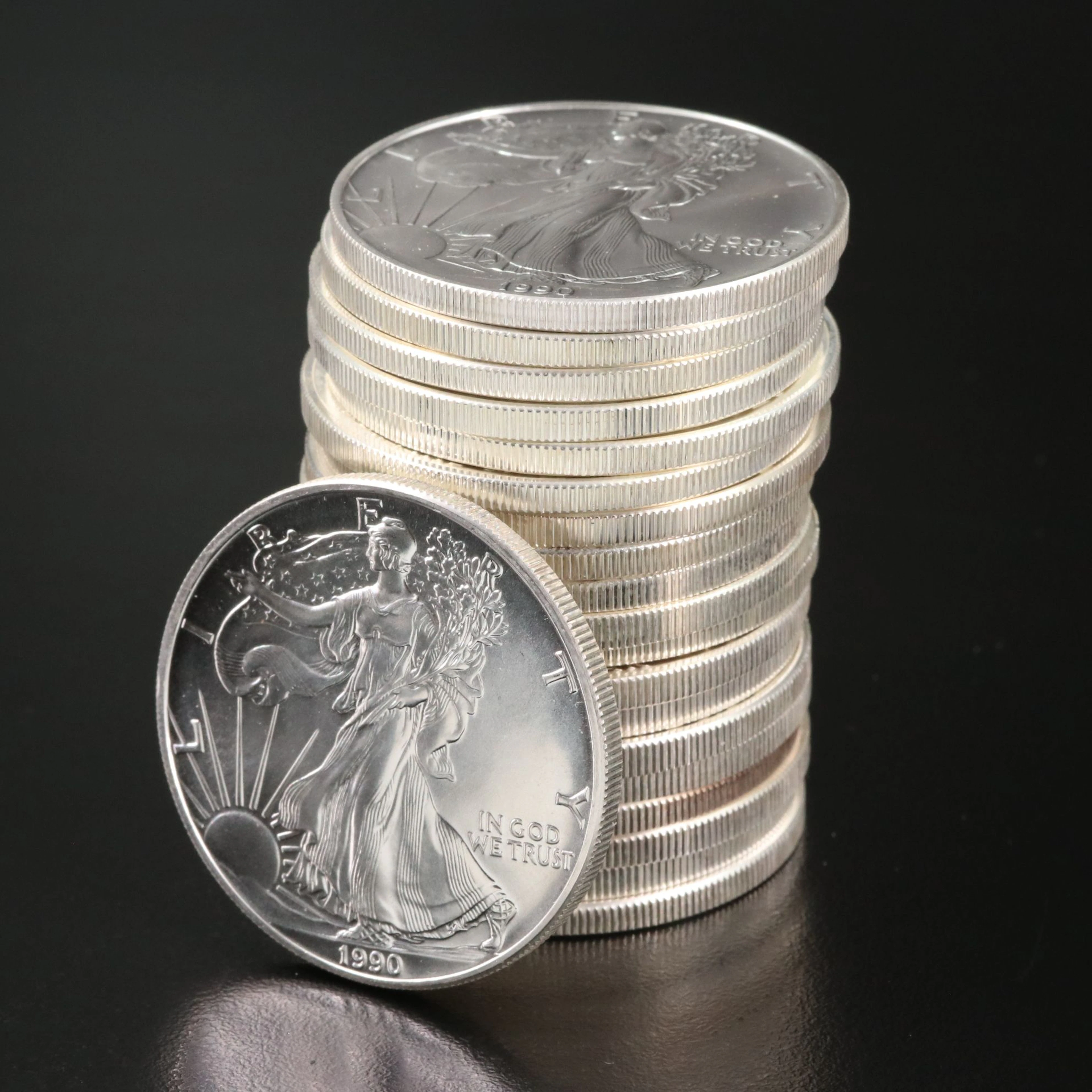 Roll of Twenty American Silver Eagle 1-Oz. Bullion Coins