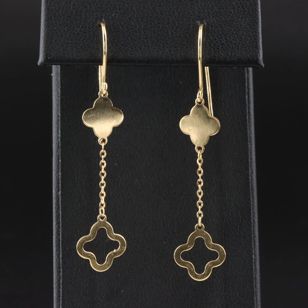 14K Quatrefoil Earrings