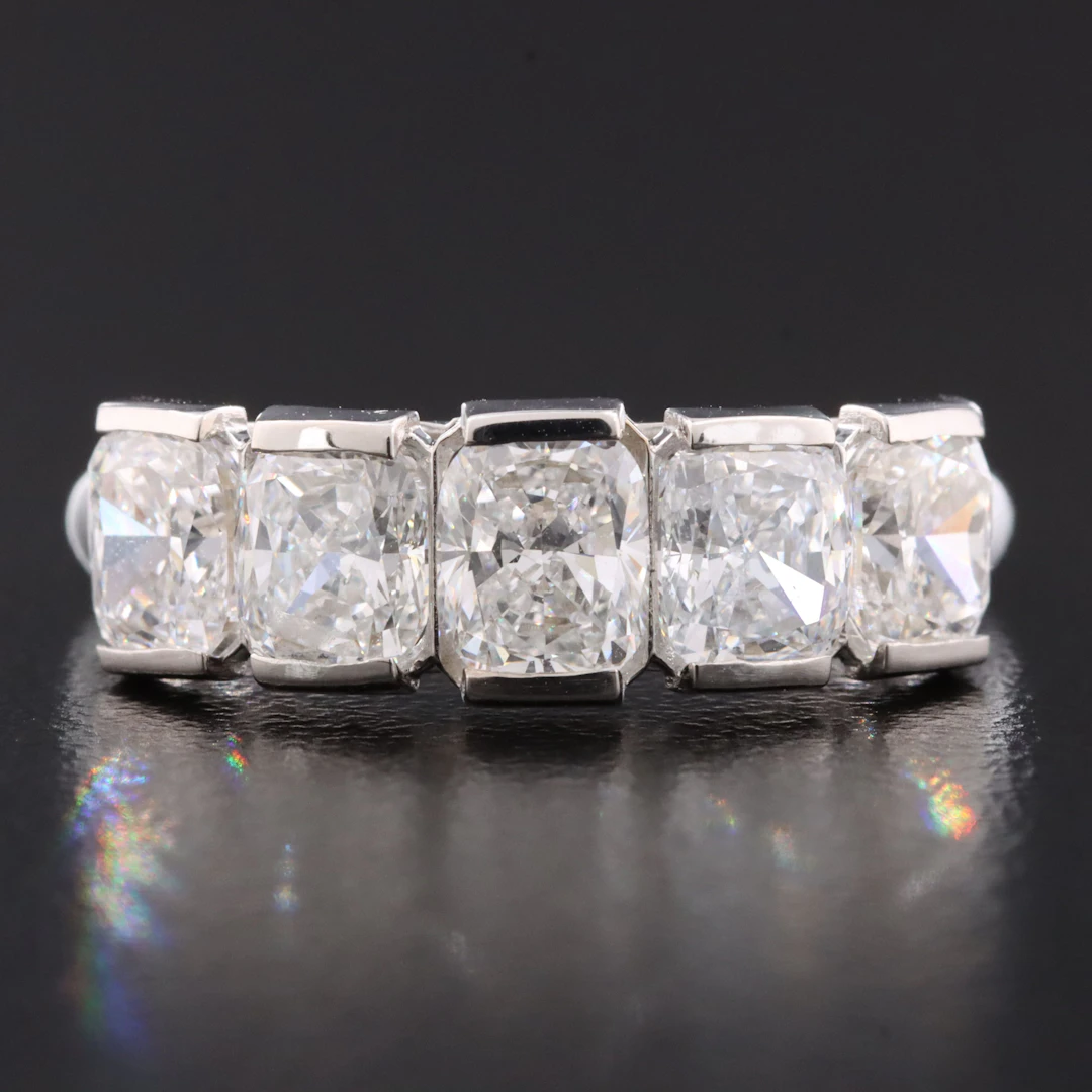 14K 2.53 CTW Lab Grown Diamond Five Stone Ring