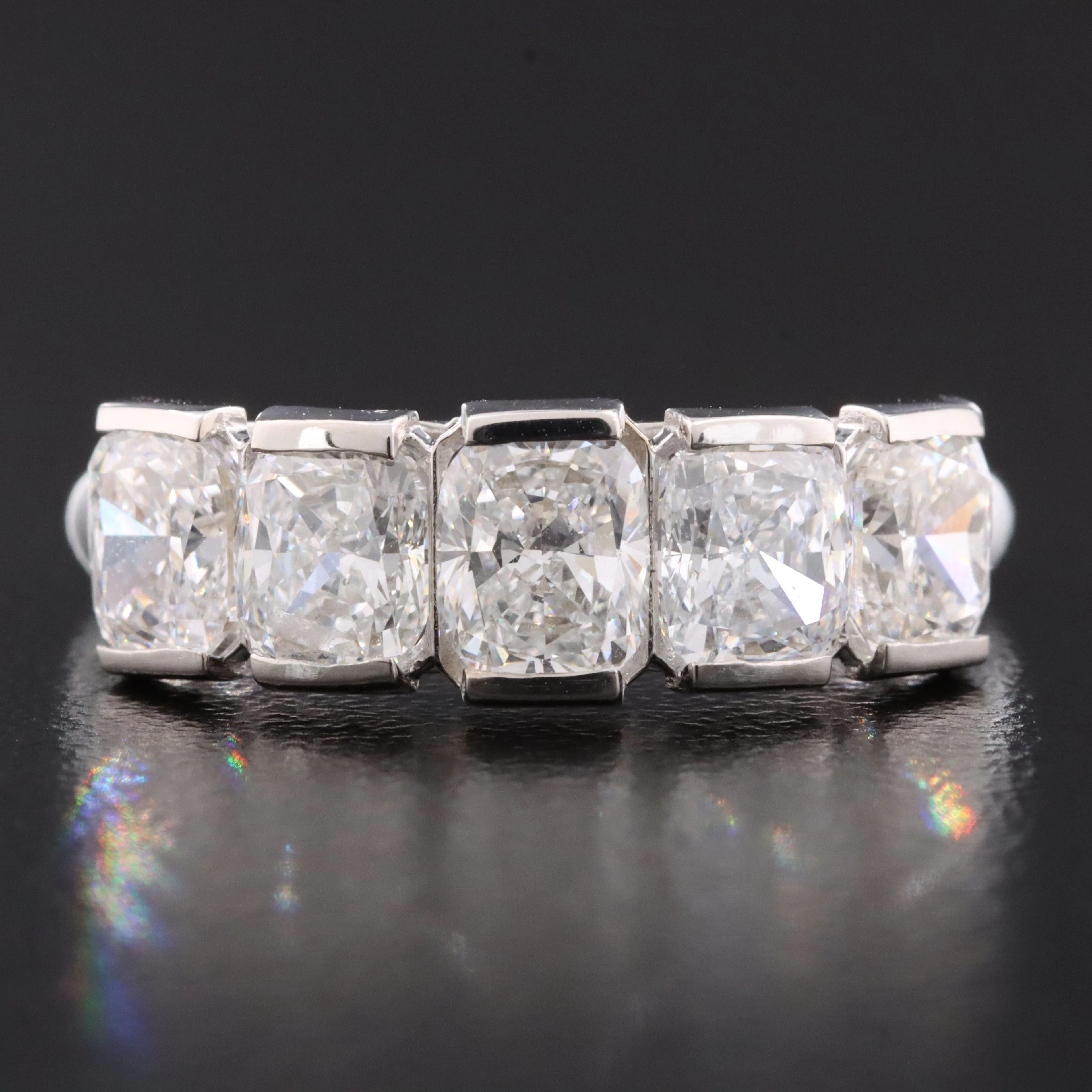 14K 2.53 CTW Lab Grown Diamond Five Stone Ring
