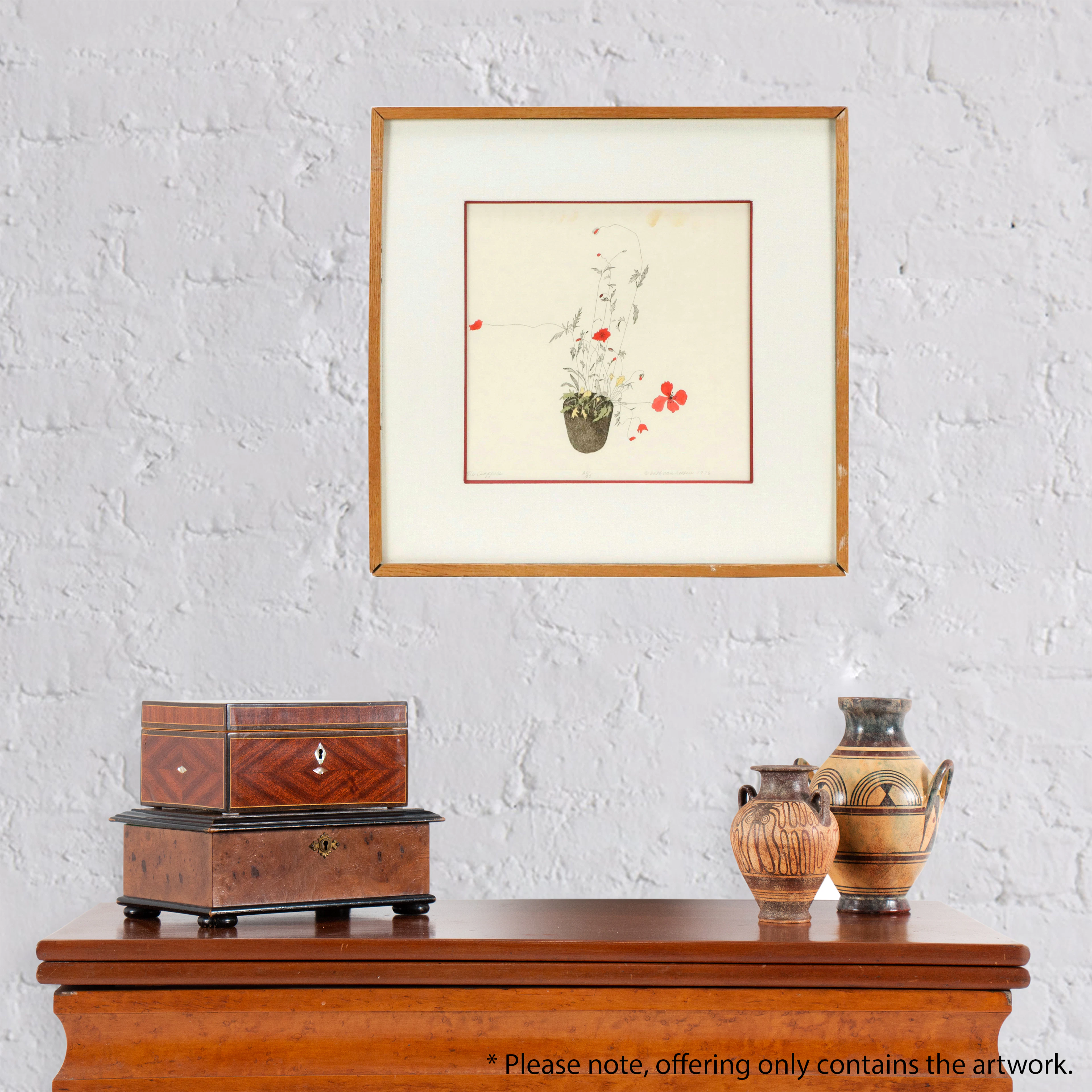 Beth Van Hoesen Etching "The Poppies," 1976