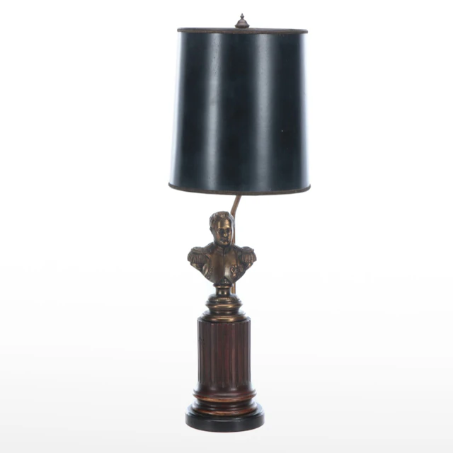Frederick Cooper Bronze Finish Napoleon Bust Table Lamp, Mid to Late 20th C.