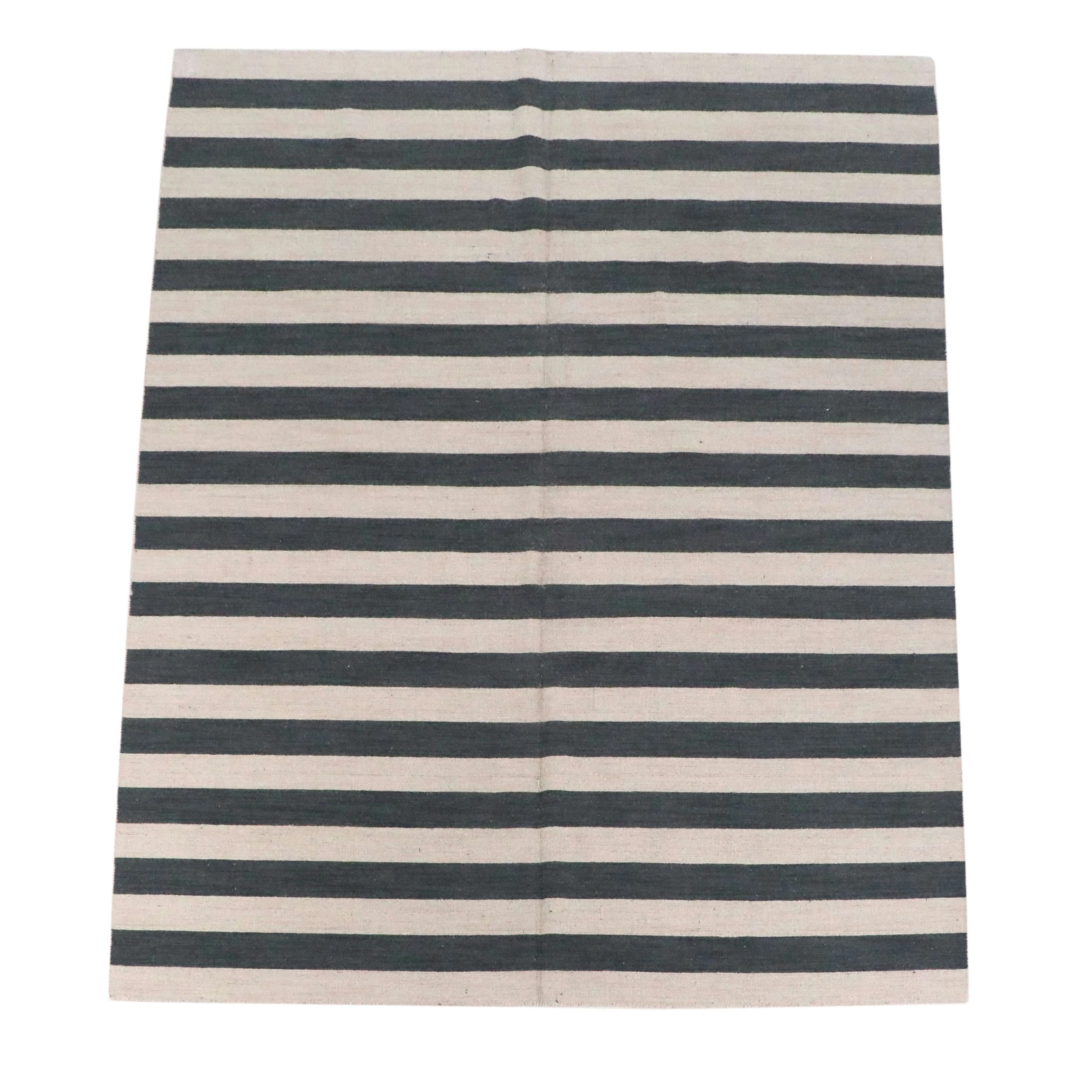 8'4 x 10'1 Handwoven Indian Contemporary Striped Area Rug