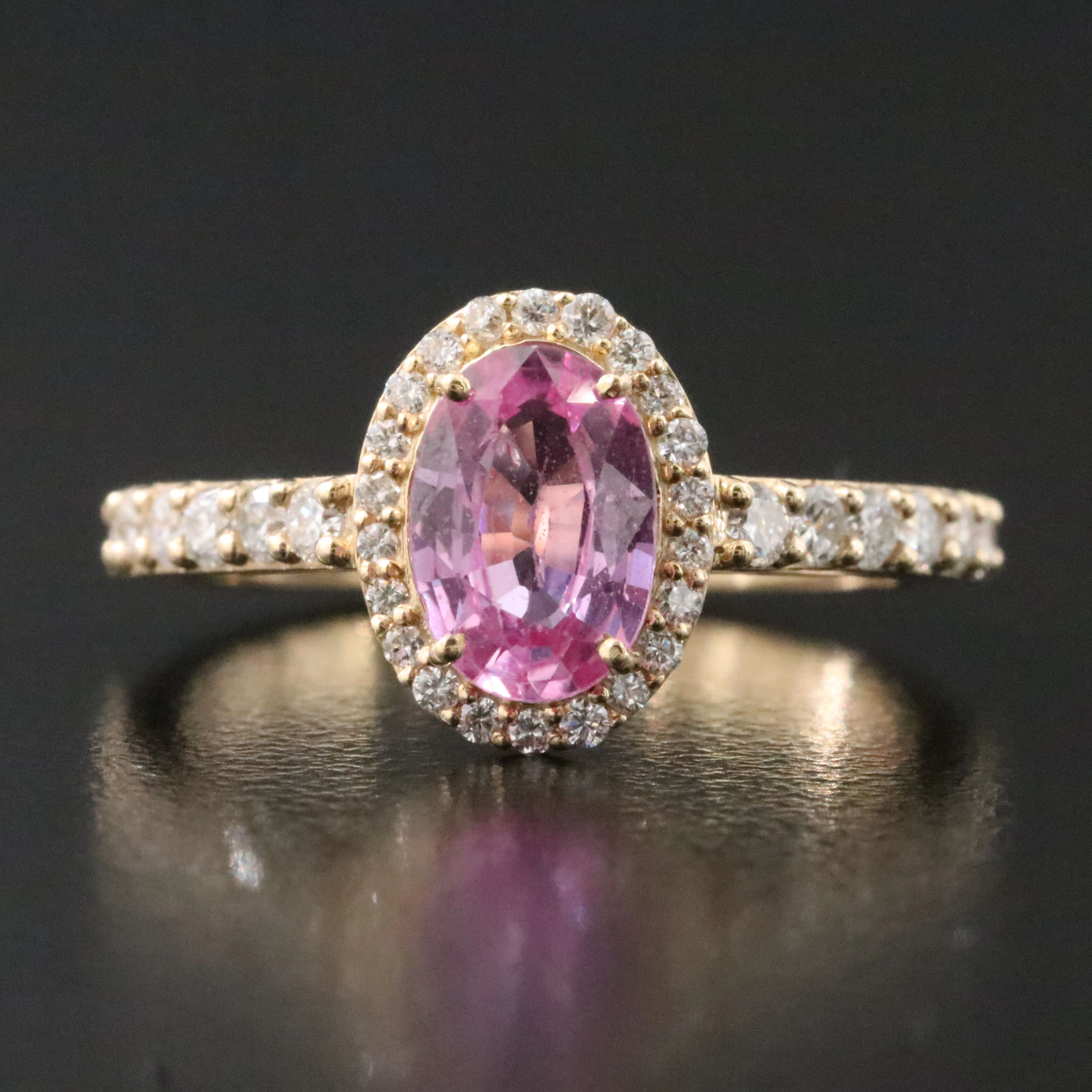 14K 1.11 CT Madagascar Sapphire and Diamond Ring with GIA Report