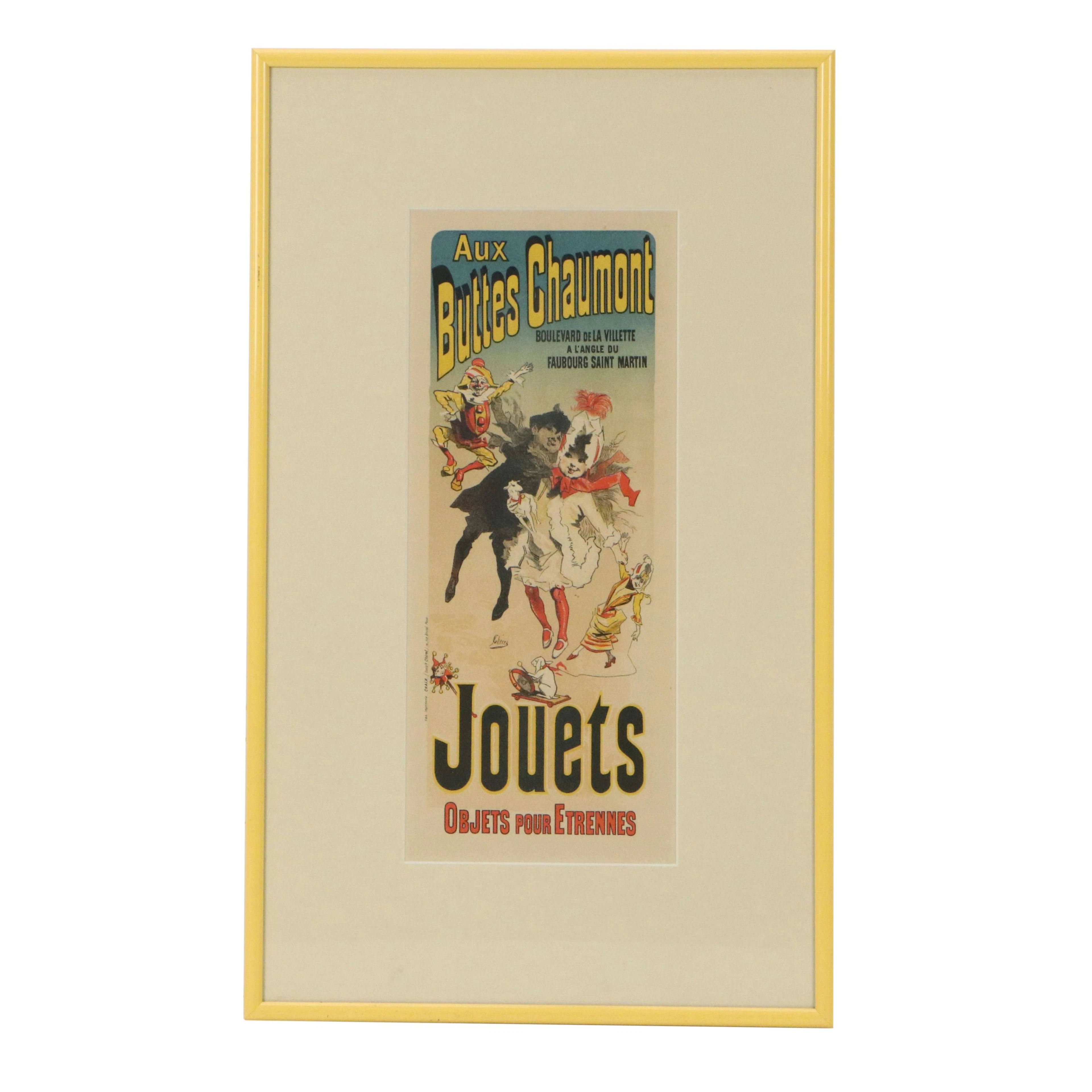 Color Lithograph Advertisement After Jules Chéret "Aux Buttes Chaumont," 1898