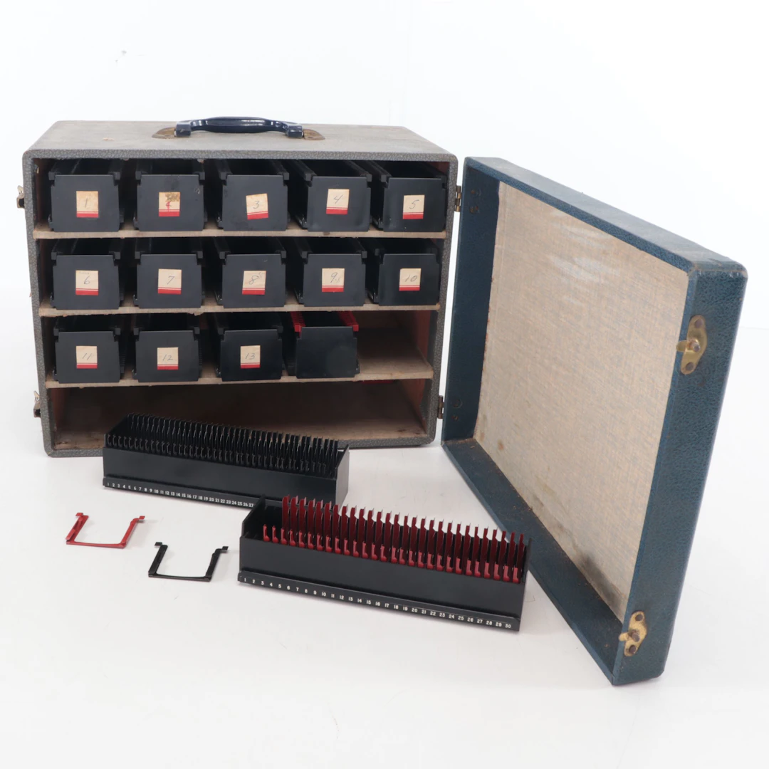 Vintage Projector Slide Storage Case with Trays