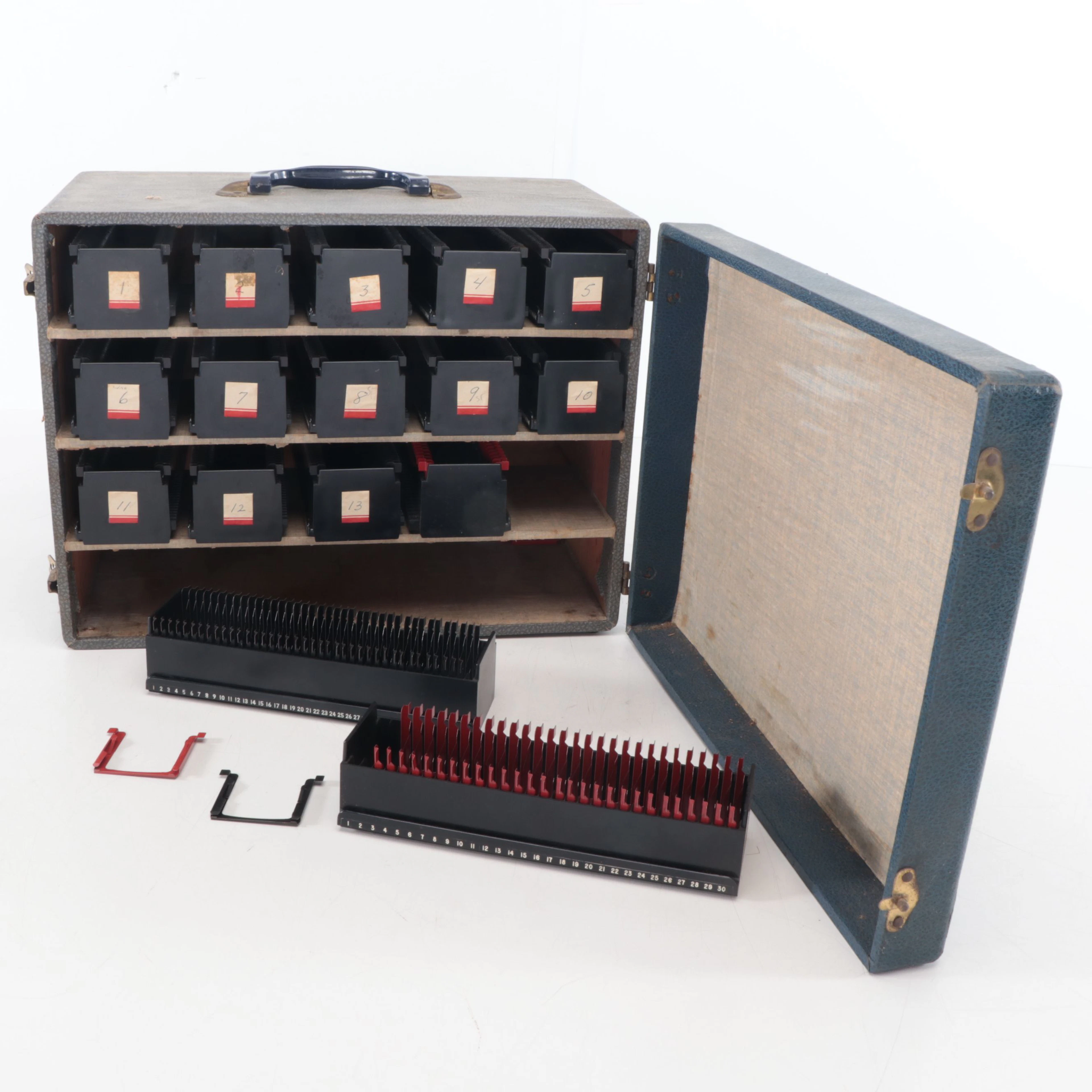 Vintage Projector Slide Storage Case with Trays