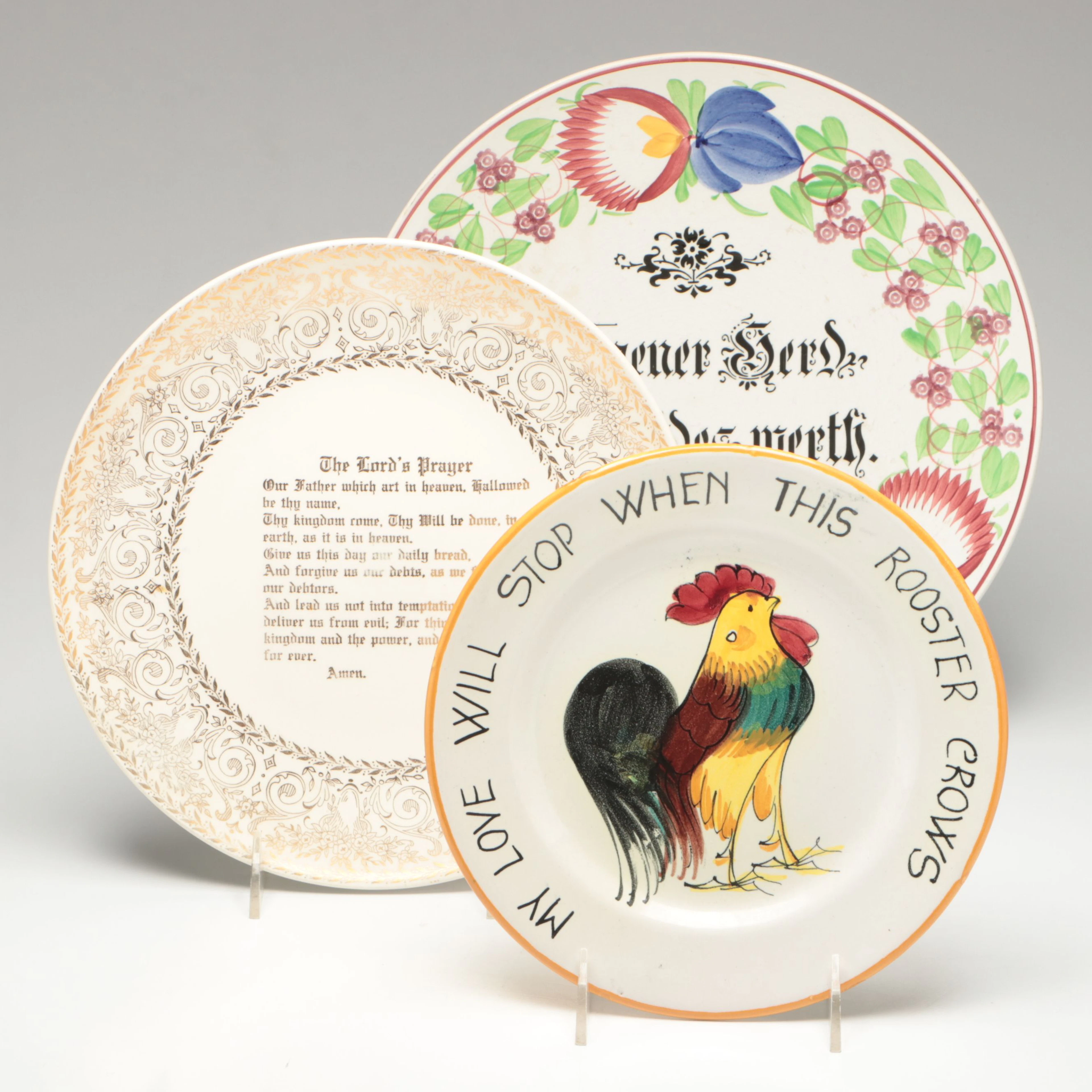 Pearl China "The Lord's Prayer" with Peasant Village and Villeroy & Boch Plates