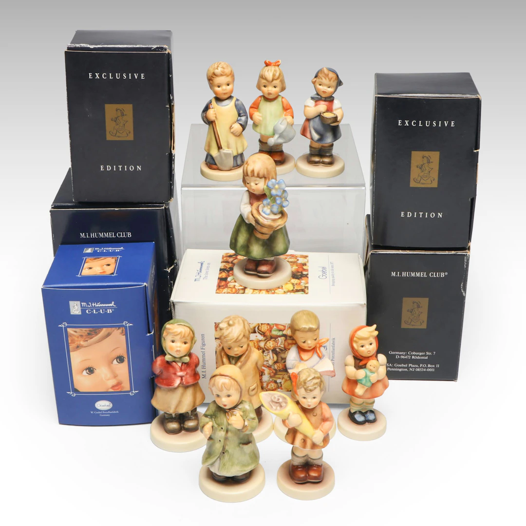 Goebel First Issue "Birthday Present" and More German Porcelain Hummel