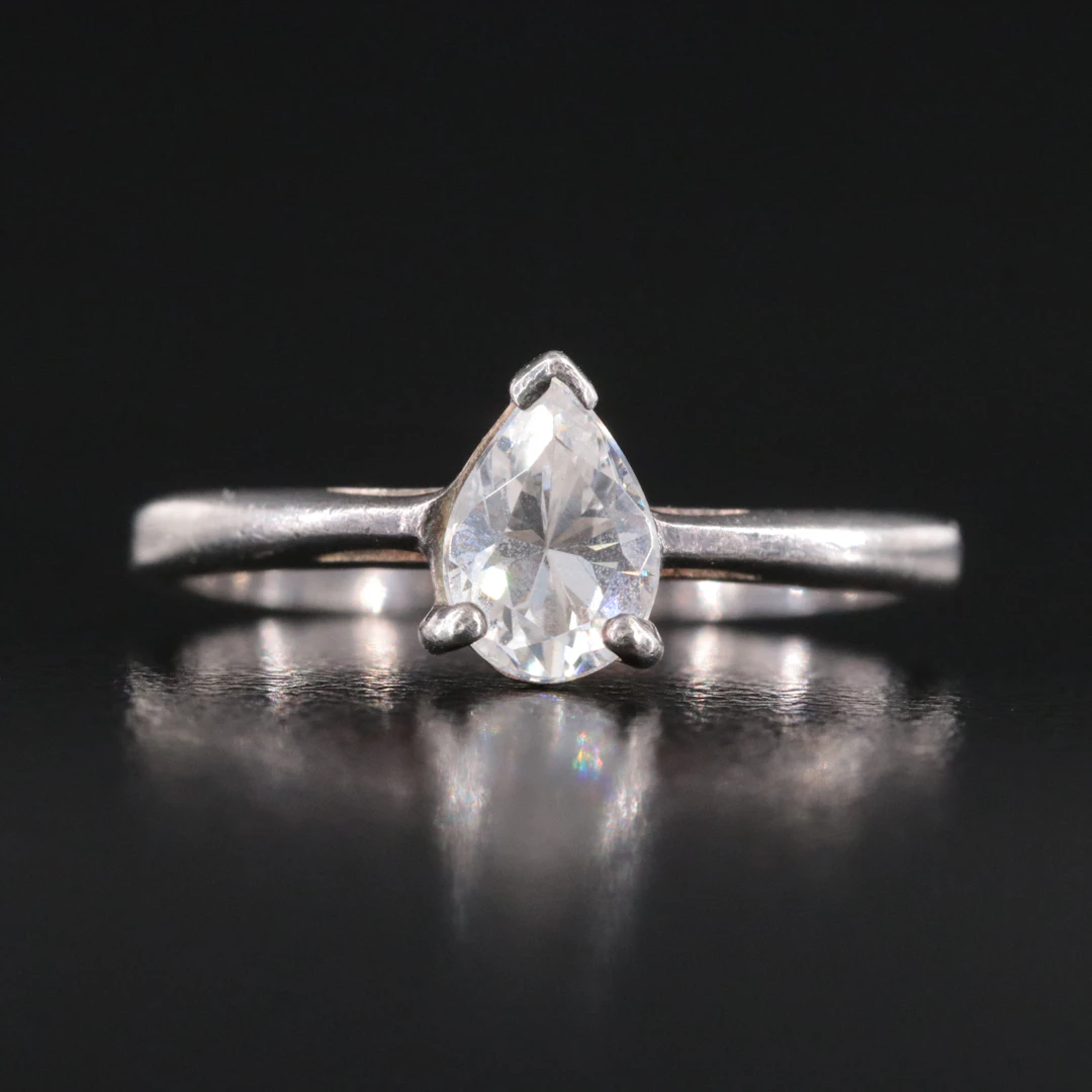 Sterling CZ Solitaire Ring