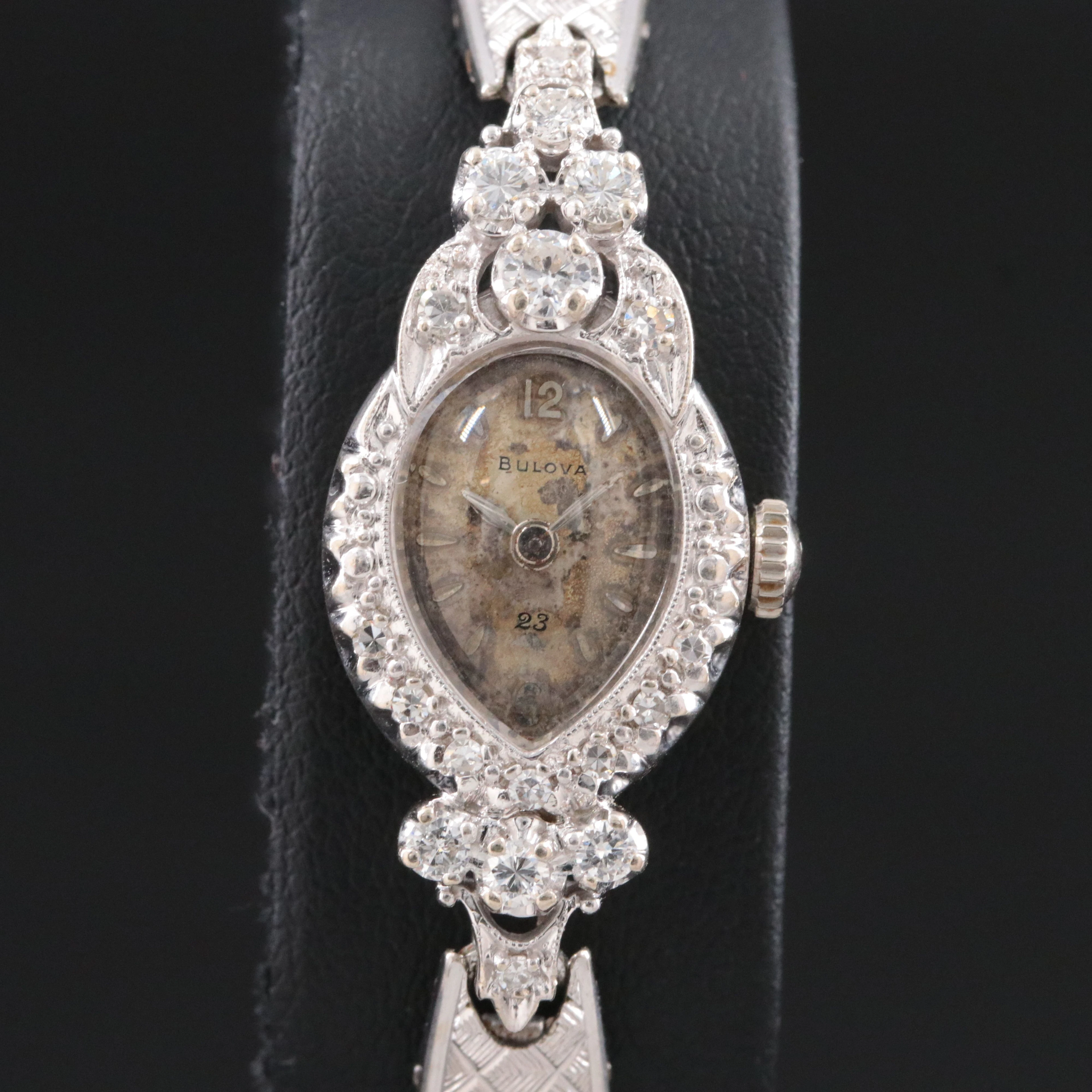 14K Bulova Diamond Vintage Watch