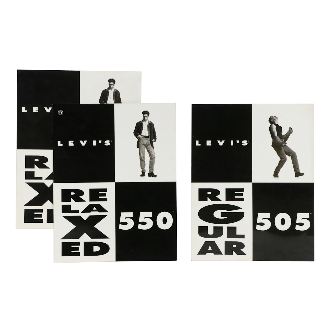 Vintage Levi's Double-Sided Offset Lithograph Point-of-Sale Display Cards