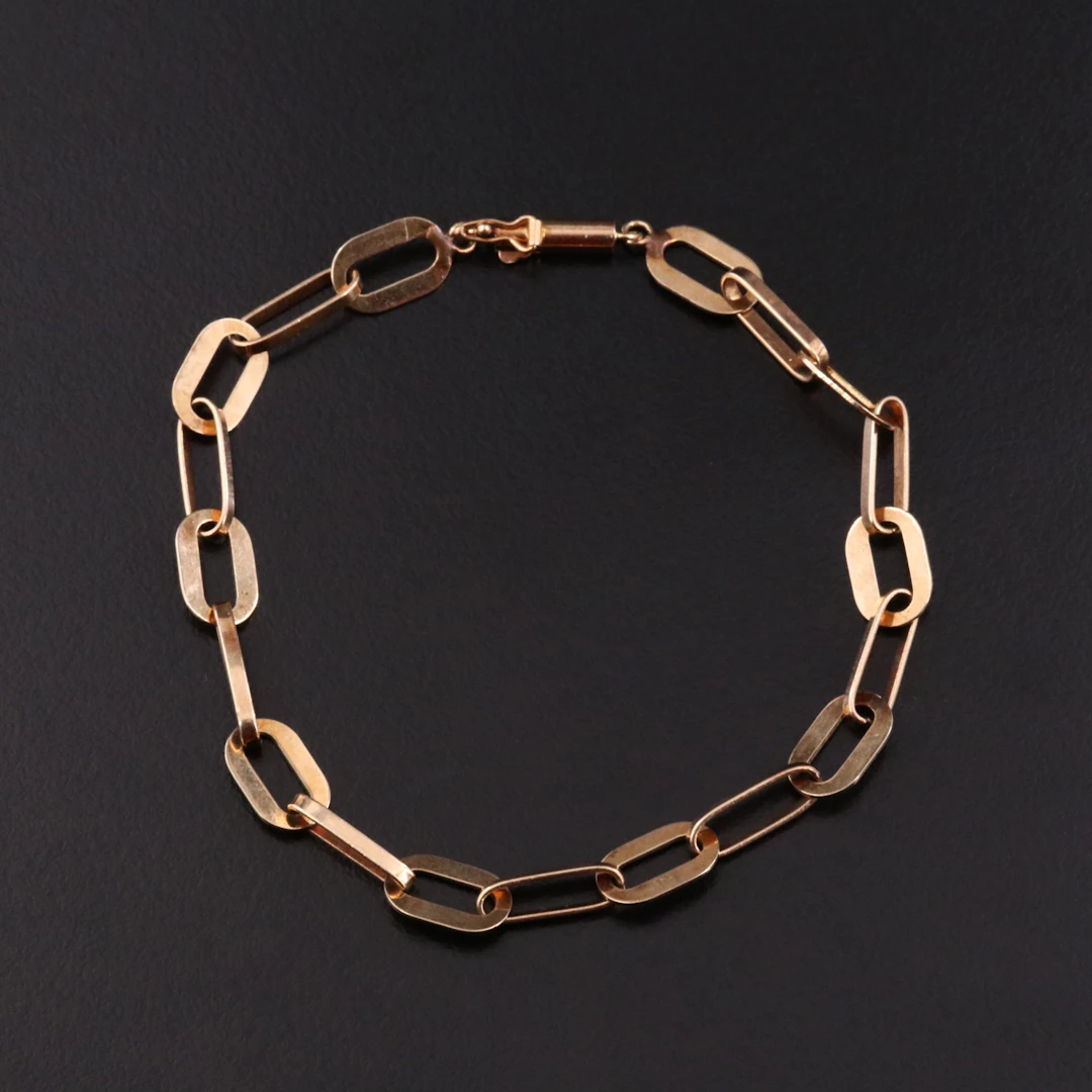14K Paper Clip Chain Bracelet