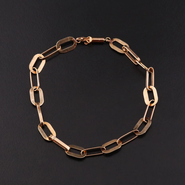 14K Paper Clip Chain Bracelet