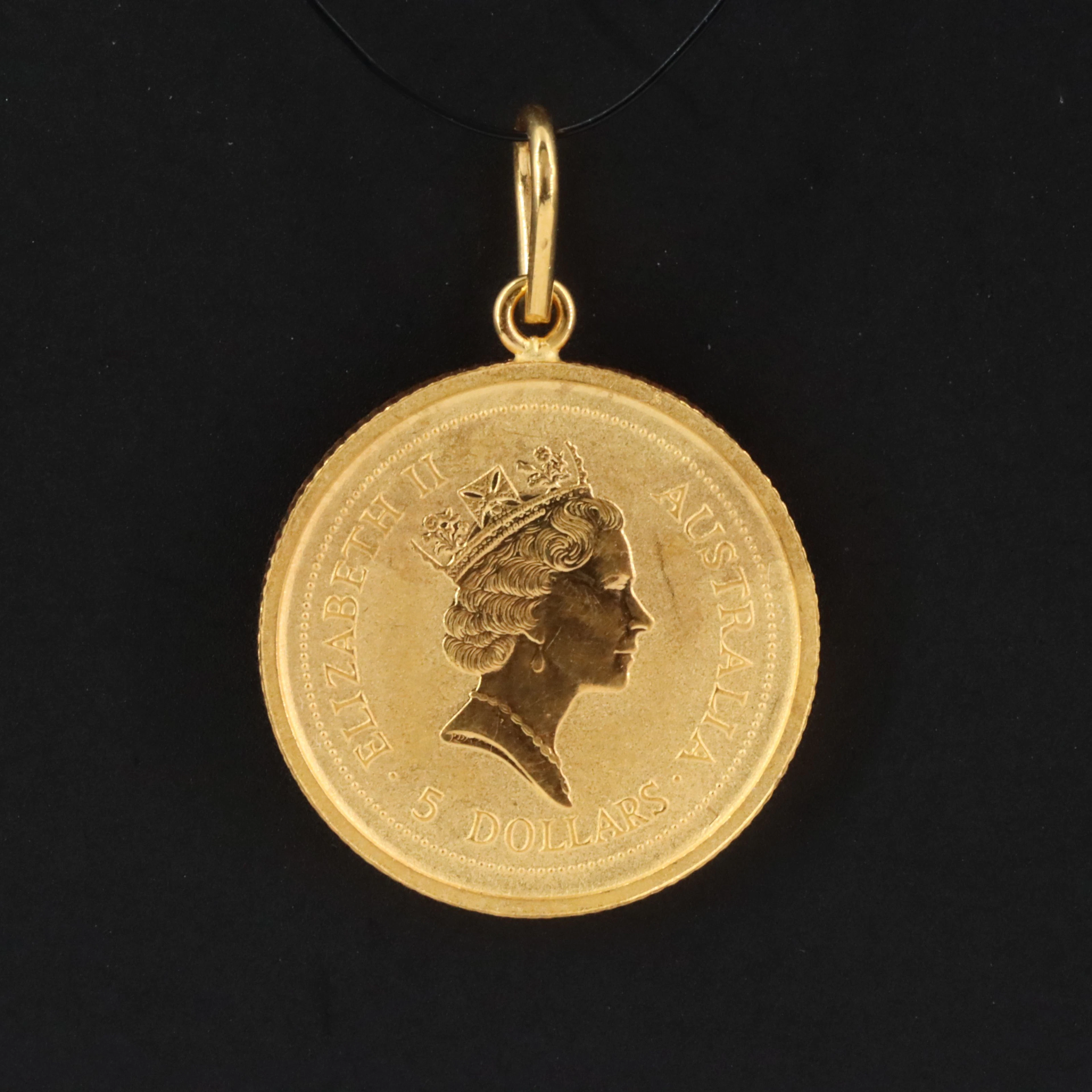 1996 Australia 1/20th Oz. Kangaroo Gold Bullion Coin Pendant