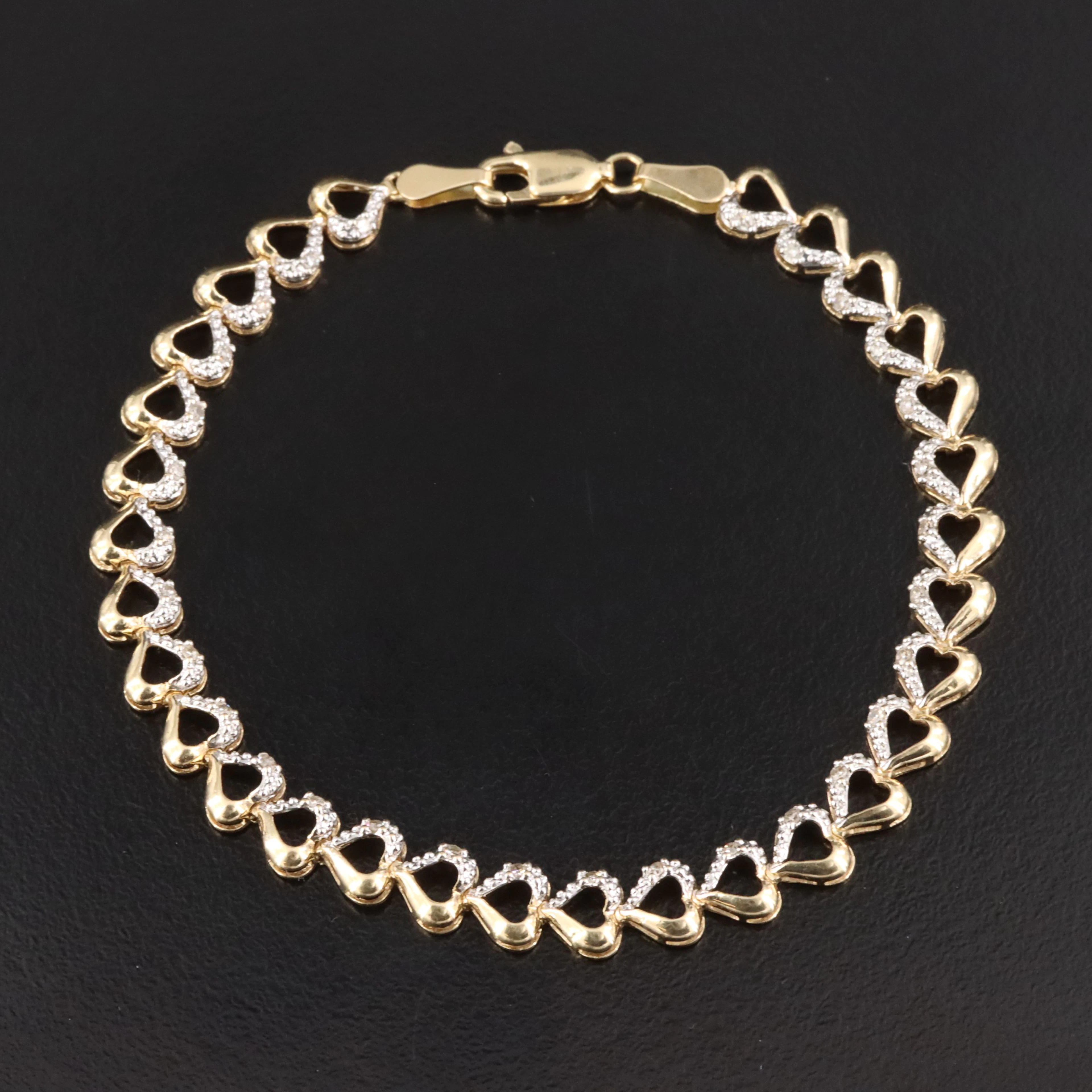14K 0.22 CTW Diamond Heart Bracelet