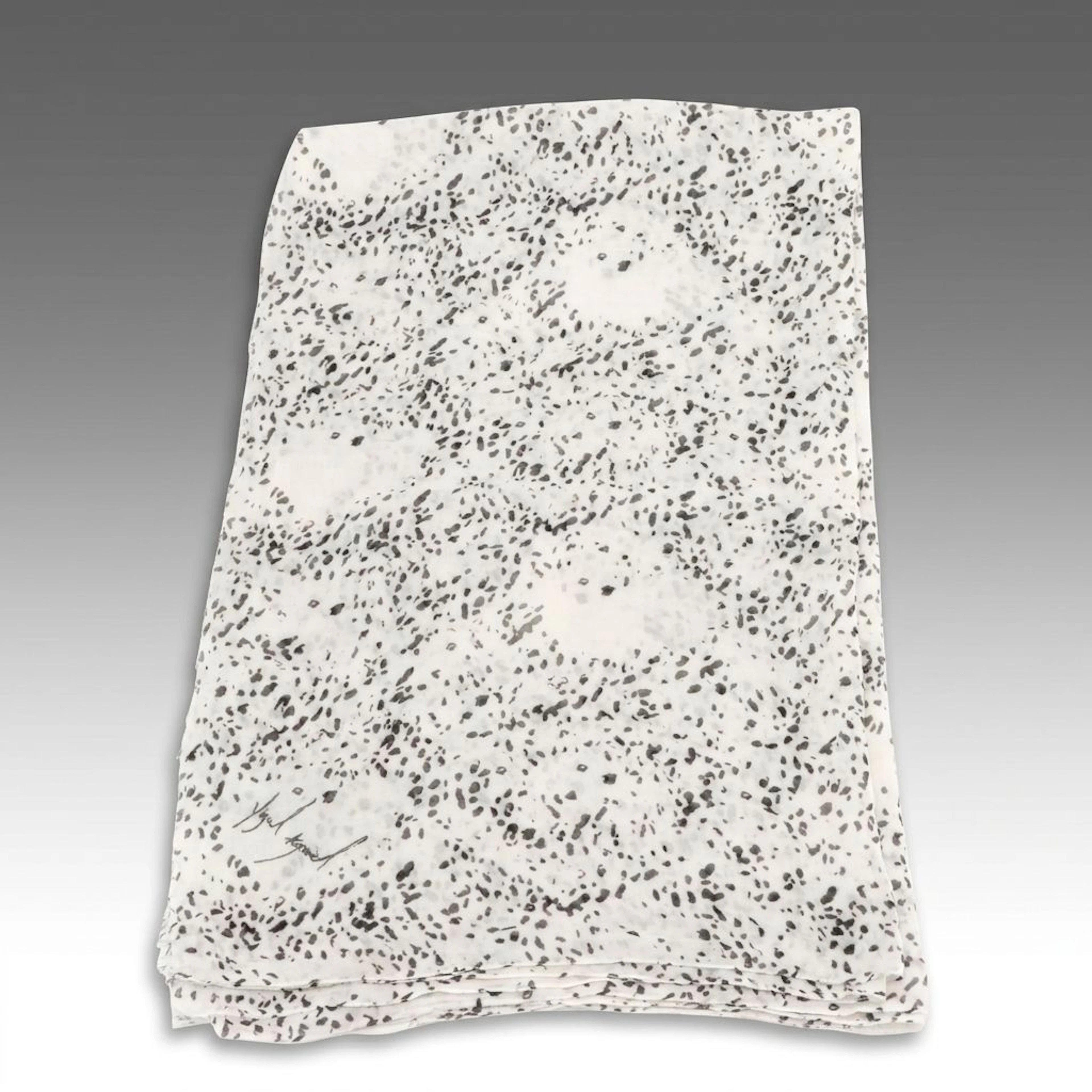 Yigal Azrouel Scarf Shawl in Black and White Animal Printed Cashmere Blend