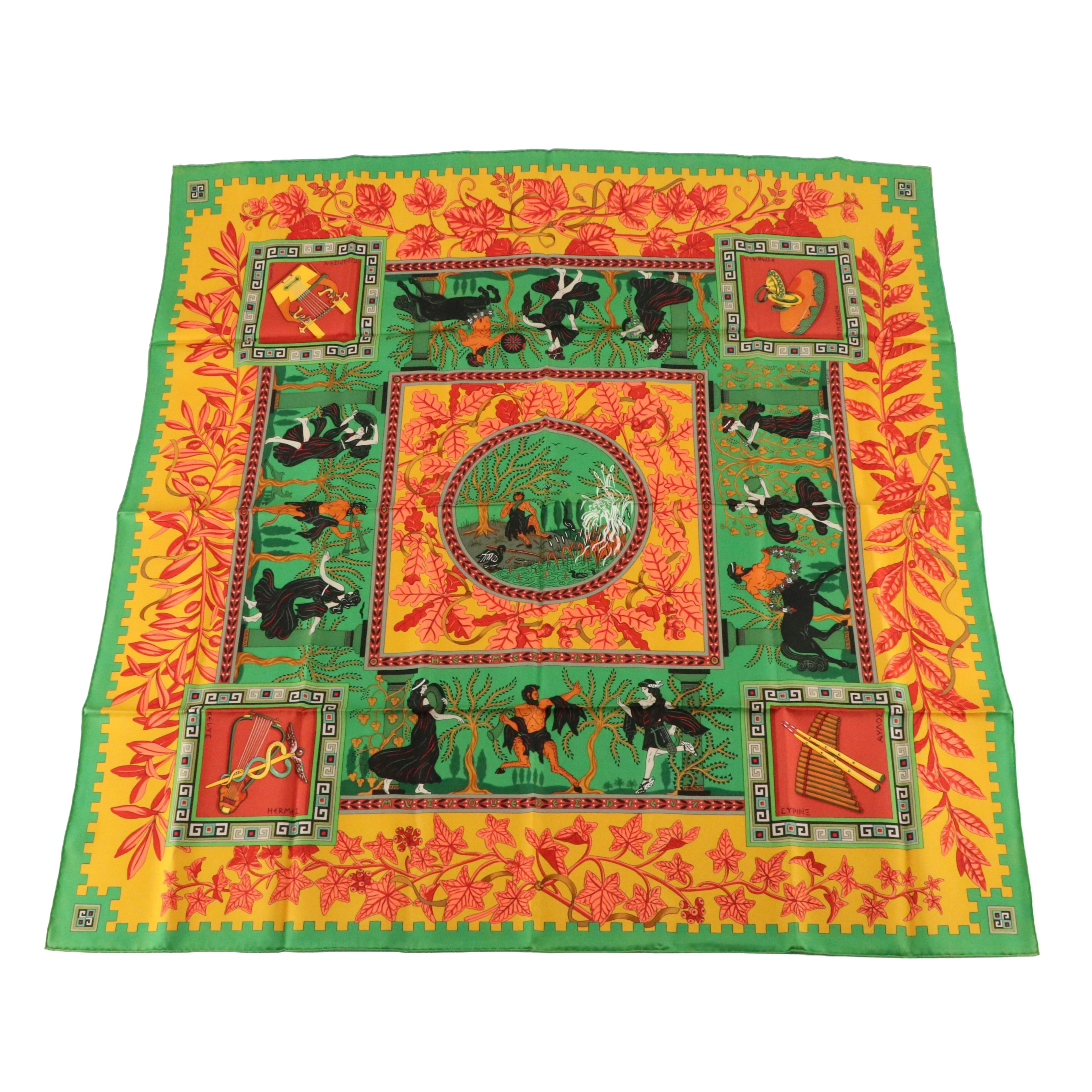 Hermès "Musique des Dieux" Silk Twill Scarf 90
