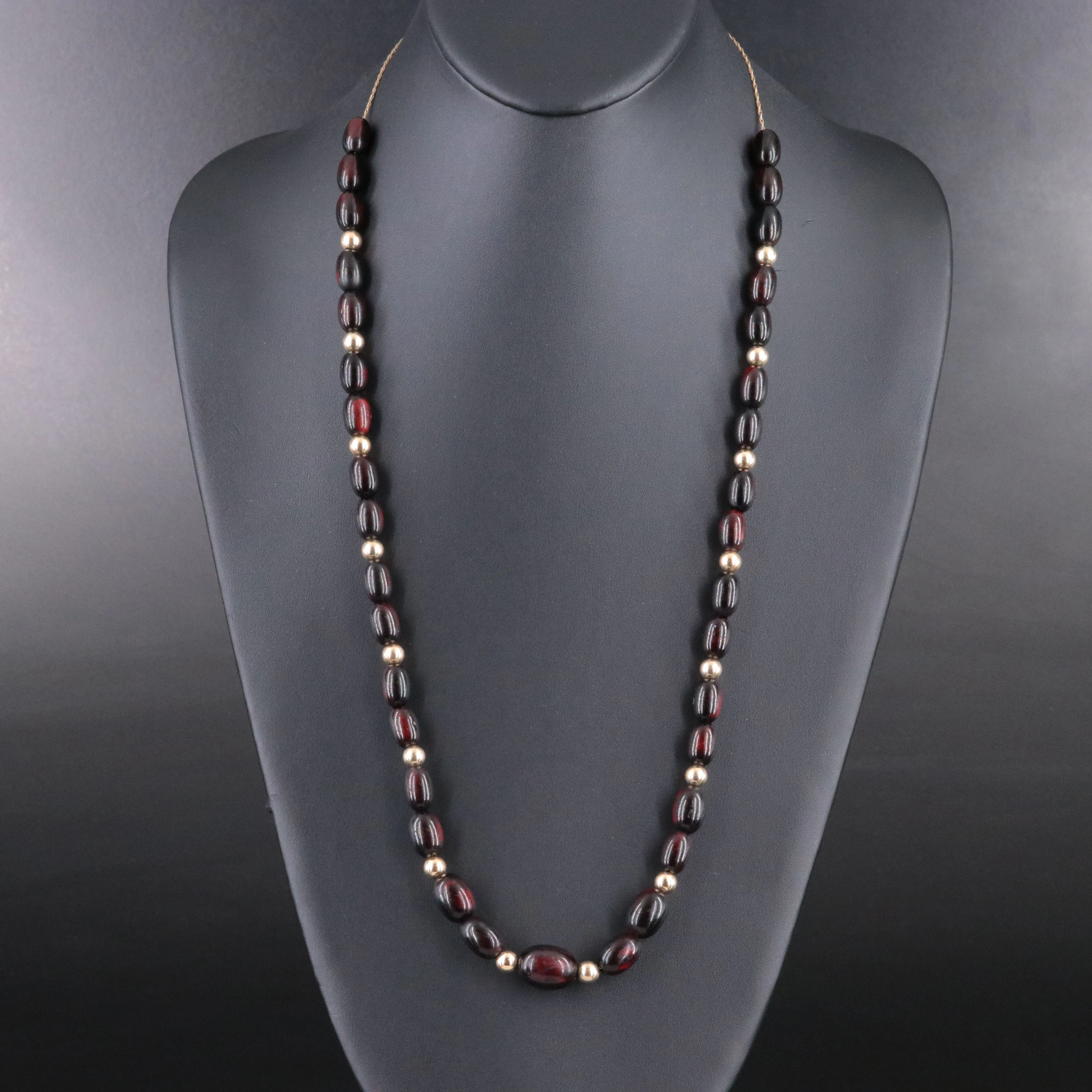 14K Wood Bead Necklace