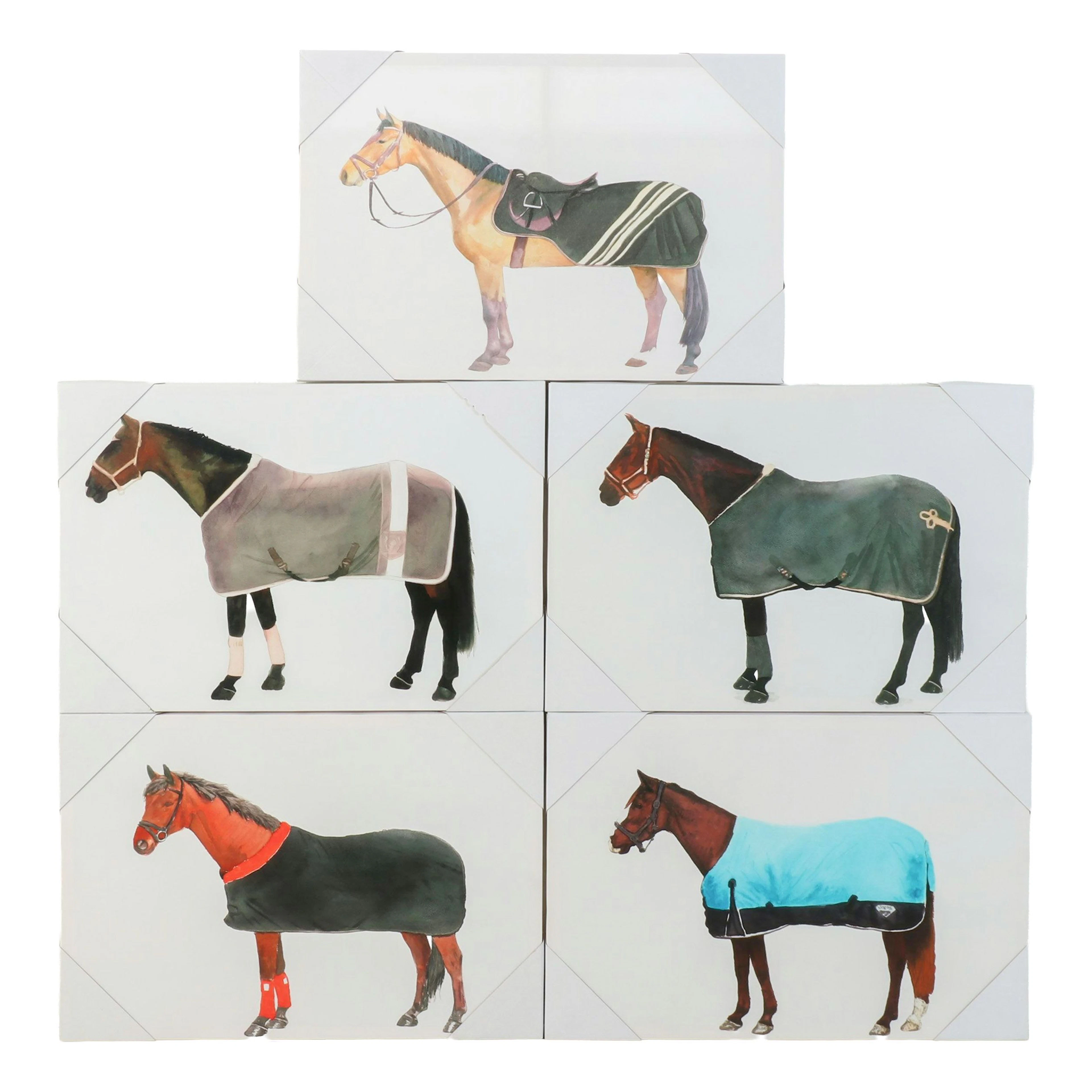 Contemporary Equestrian Printed Wall Canvases, 21st C.