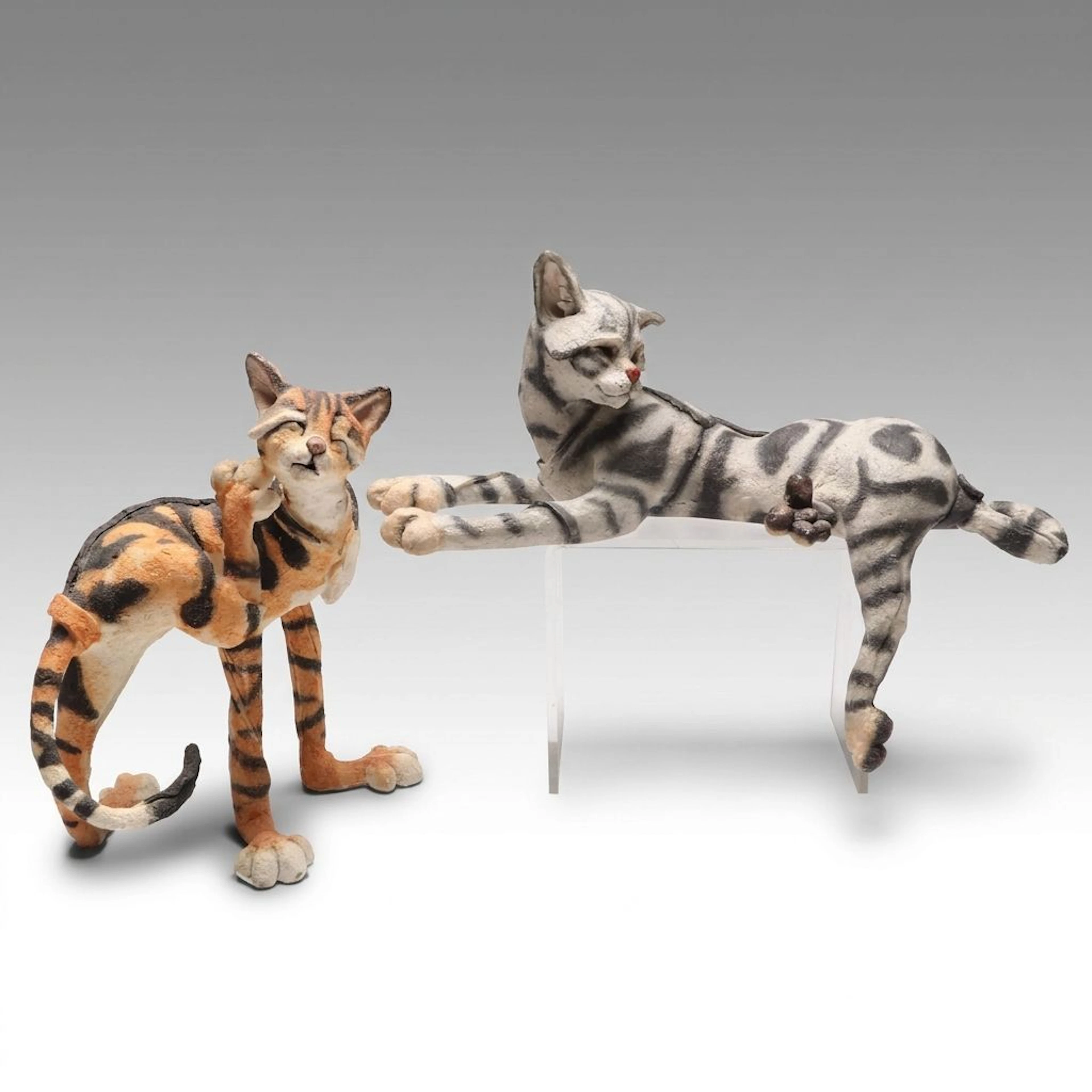 Willitts A Breed Apart "Dangle" and "Rascal" Resin Cat Figurines, 21st Century