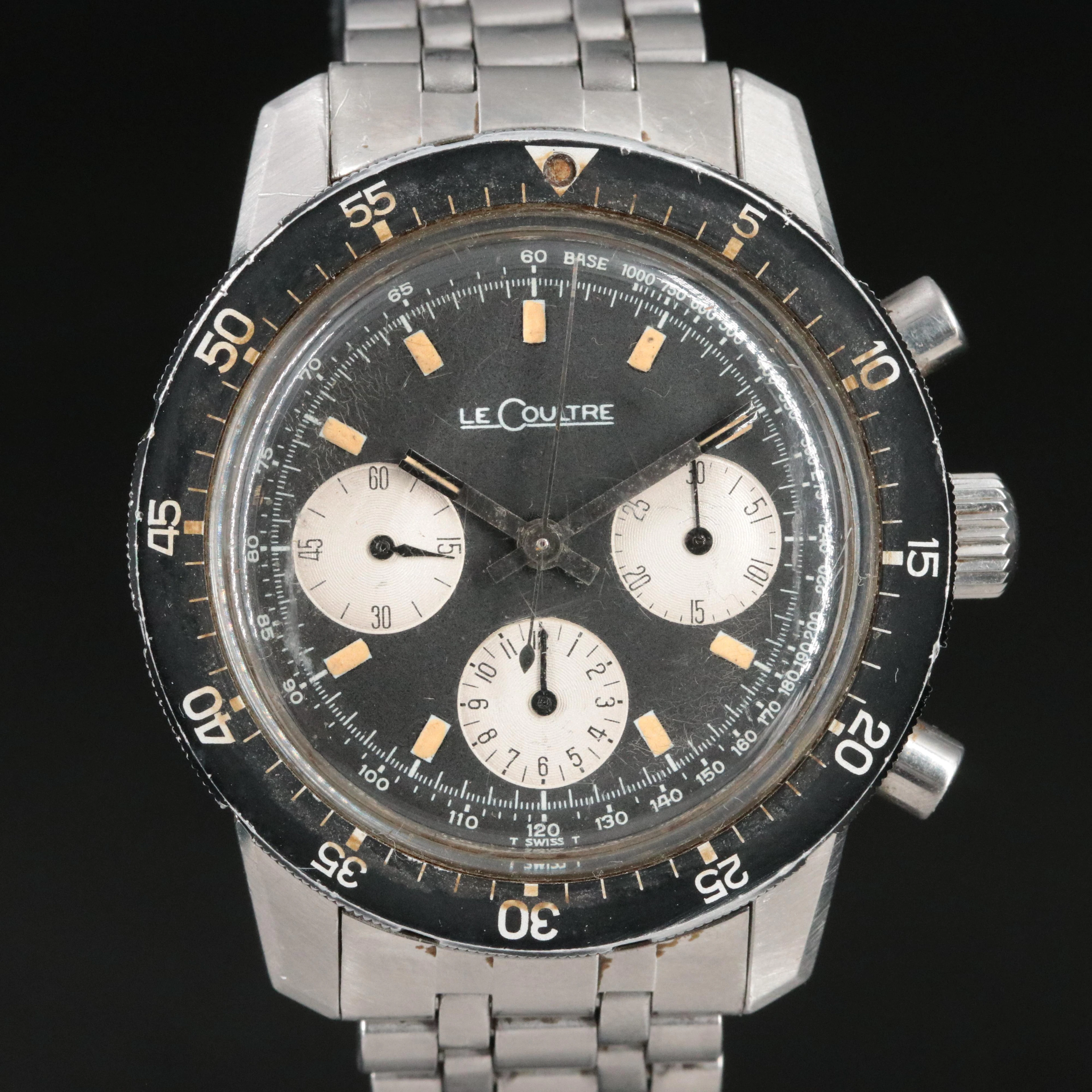 Vintage LeCoultre Chronograph Stainless Steel "Shark" Diver Watch