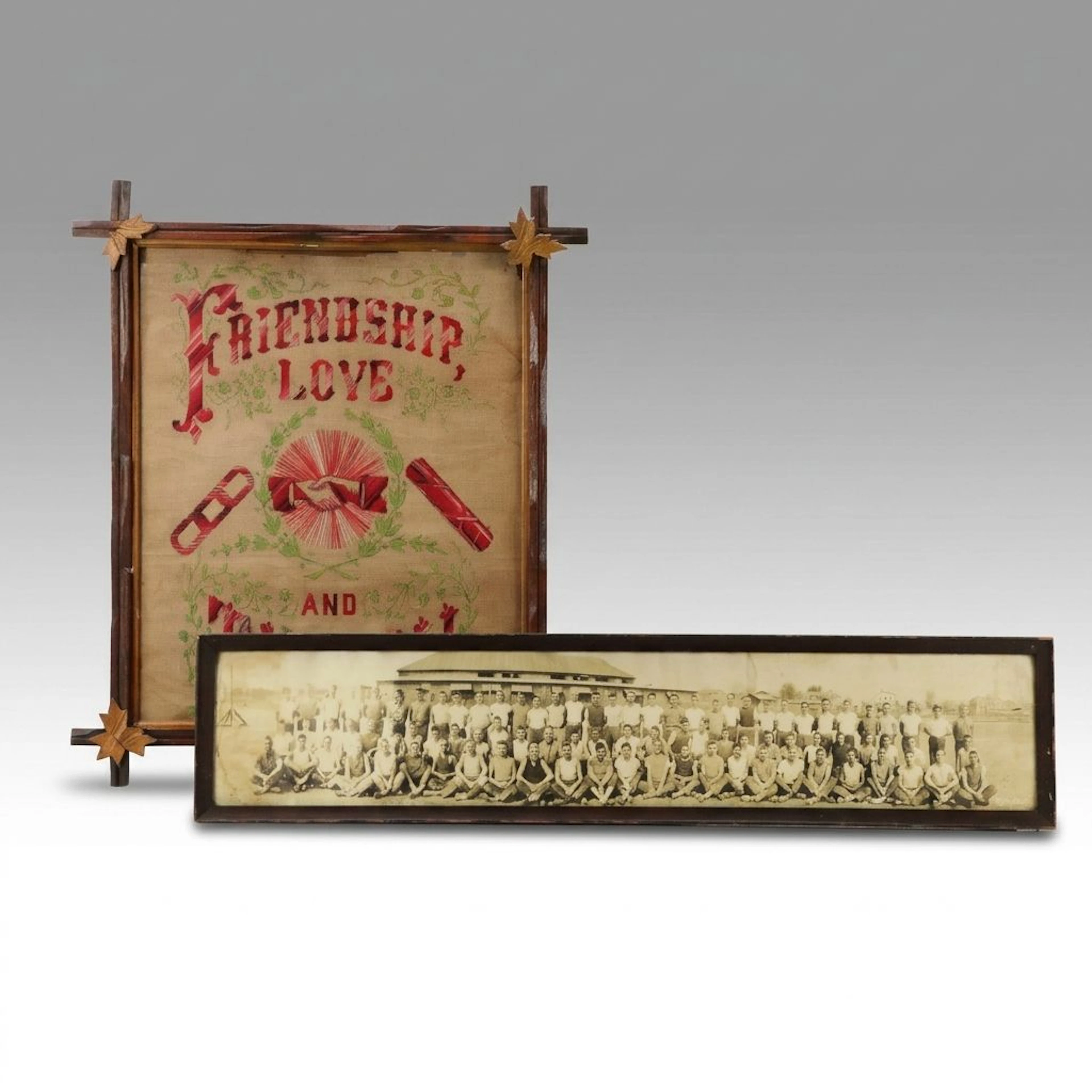 Victorian Pierced Paper Embroidery "Friendship, Love and Truth," Yard-Long