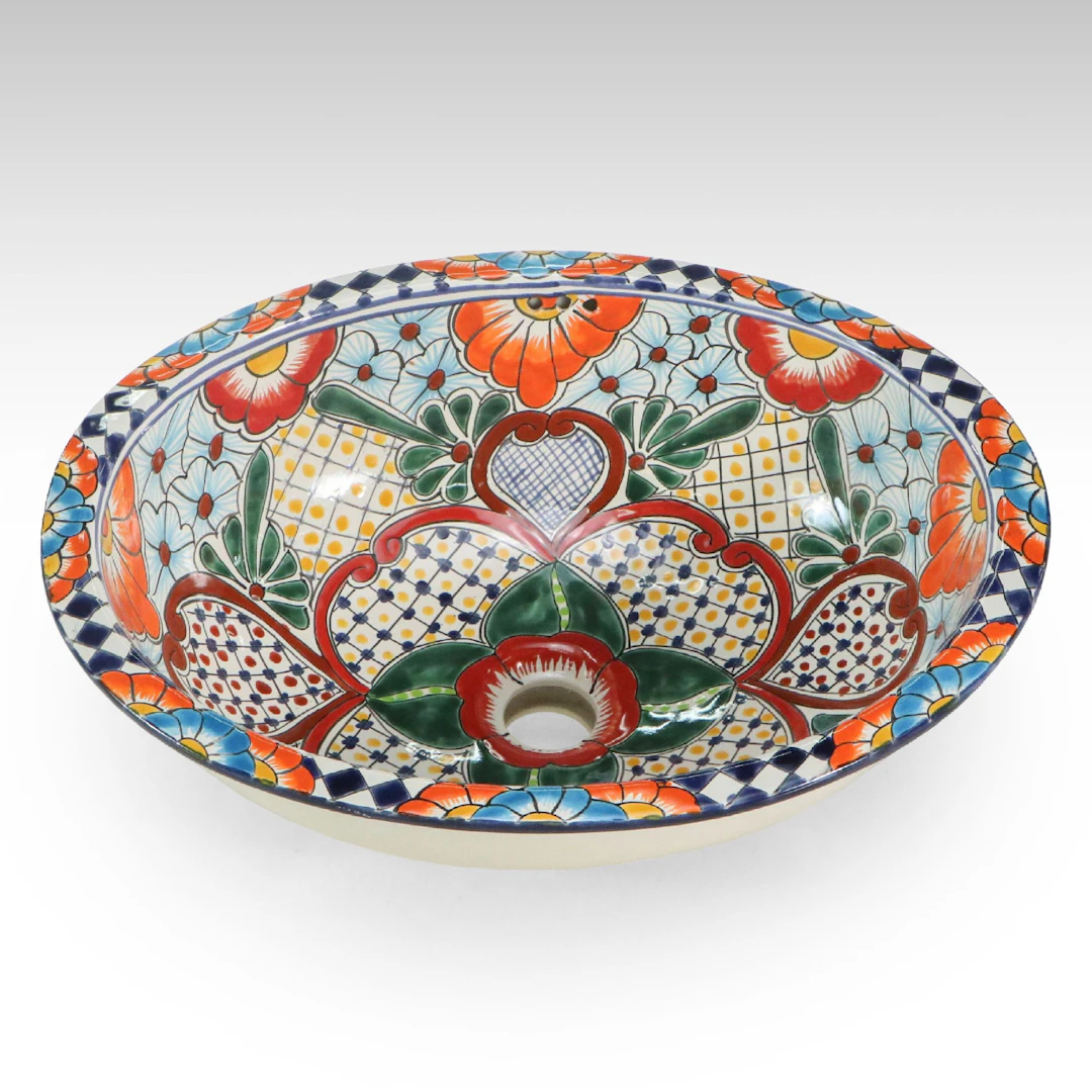 Mexican Talavera Ceramic Bathroom Sink