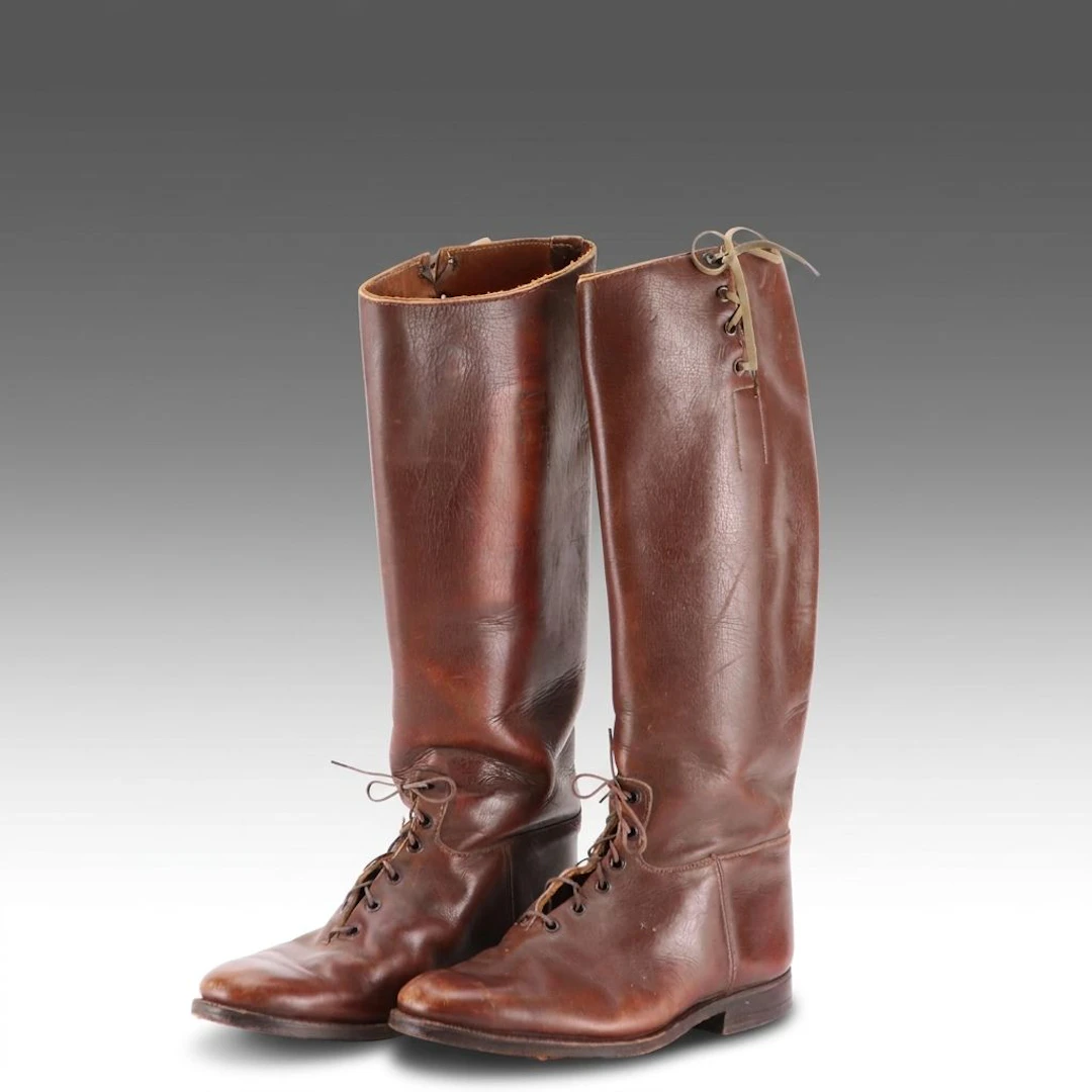 Men's Colt English Leather Bespoke Equestrian Tall Field Boots, Vintage