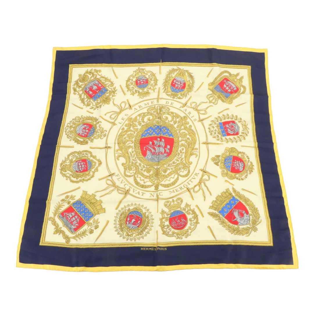 Hermès "Les Armes de Paris" Silk Twill Scarf 90
