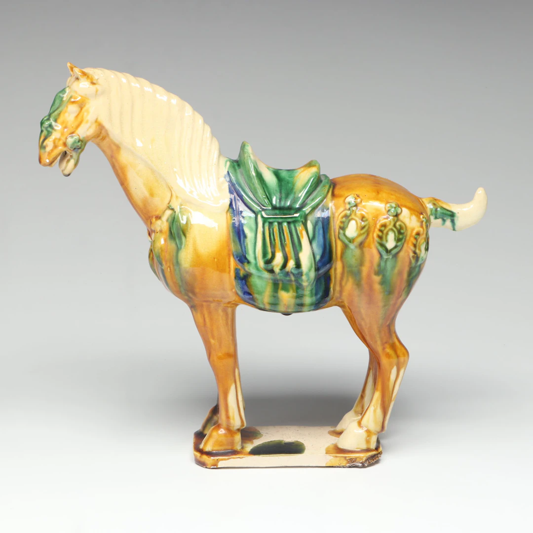 Chinese Glazed Ceramic Standing Horse