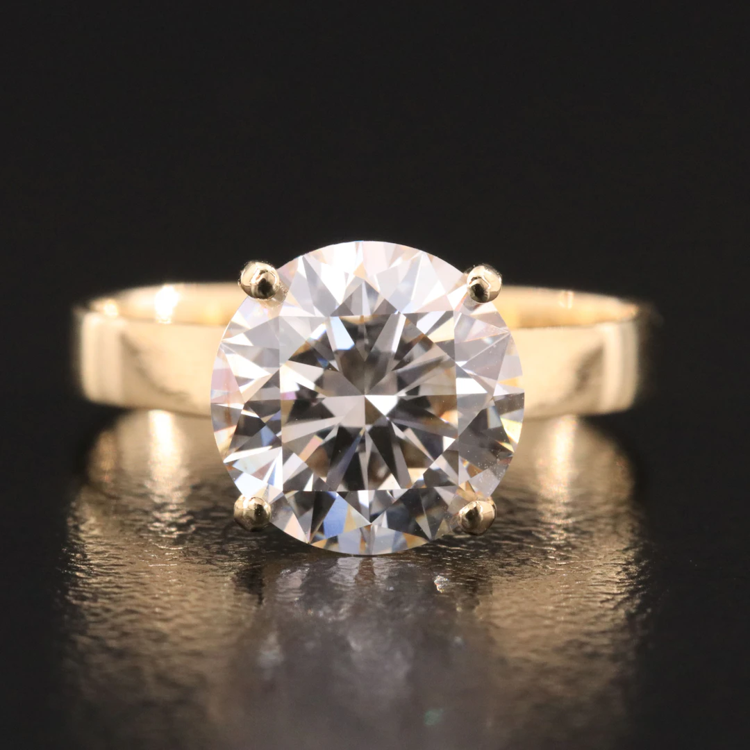 14K 3.04 CT Lab Grown Diamond Solitaire Ring with IGI Report