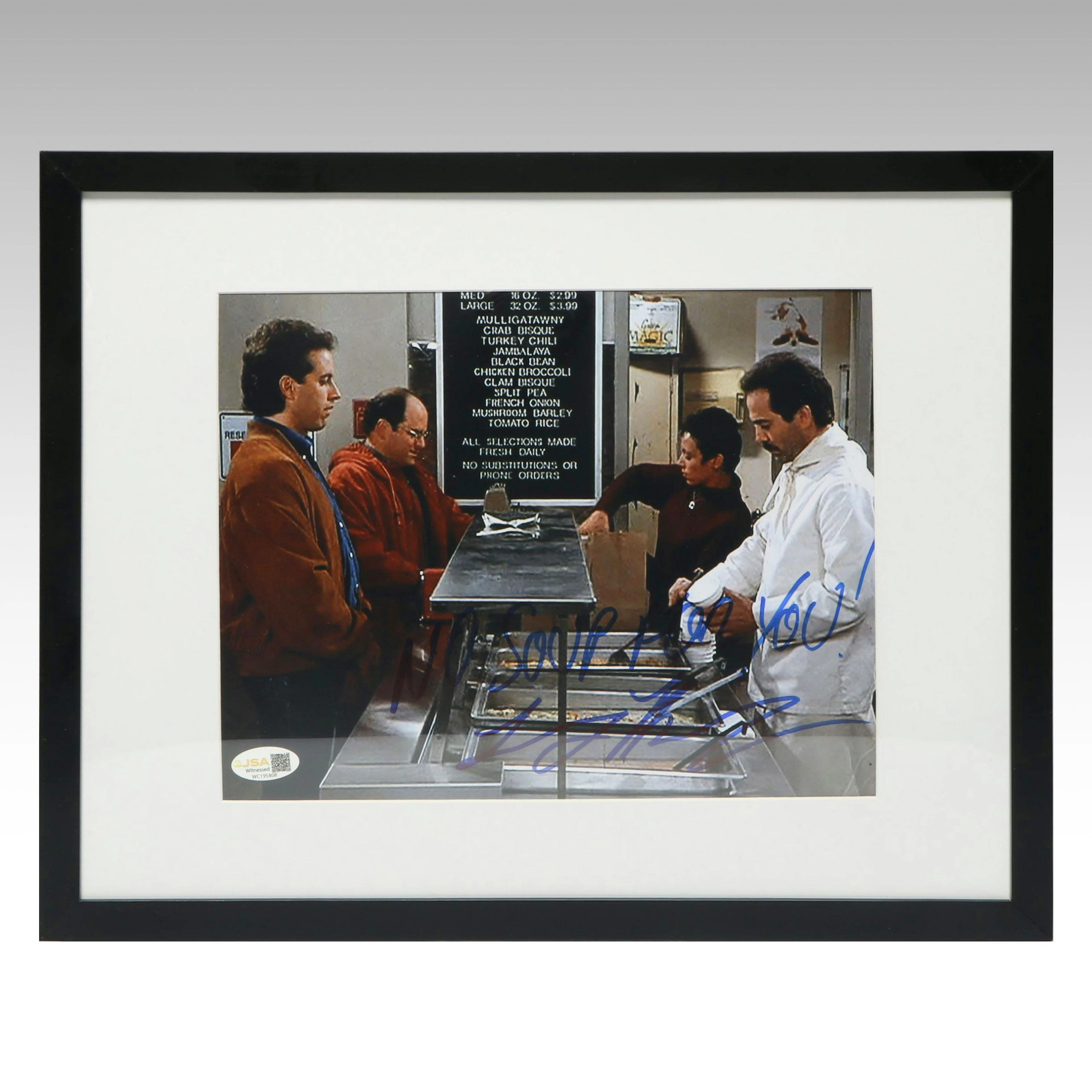 Larry Thomas Signed “No Soup For You!” Seinfeld Print in Matted Frame, JSA