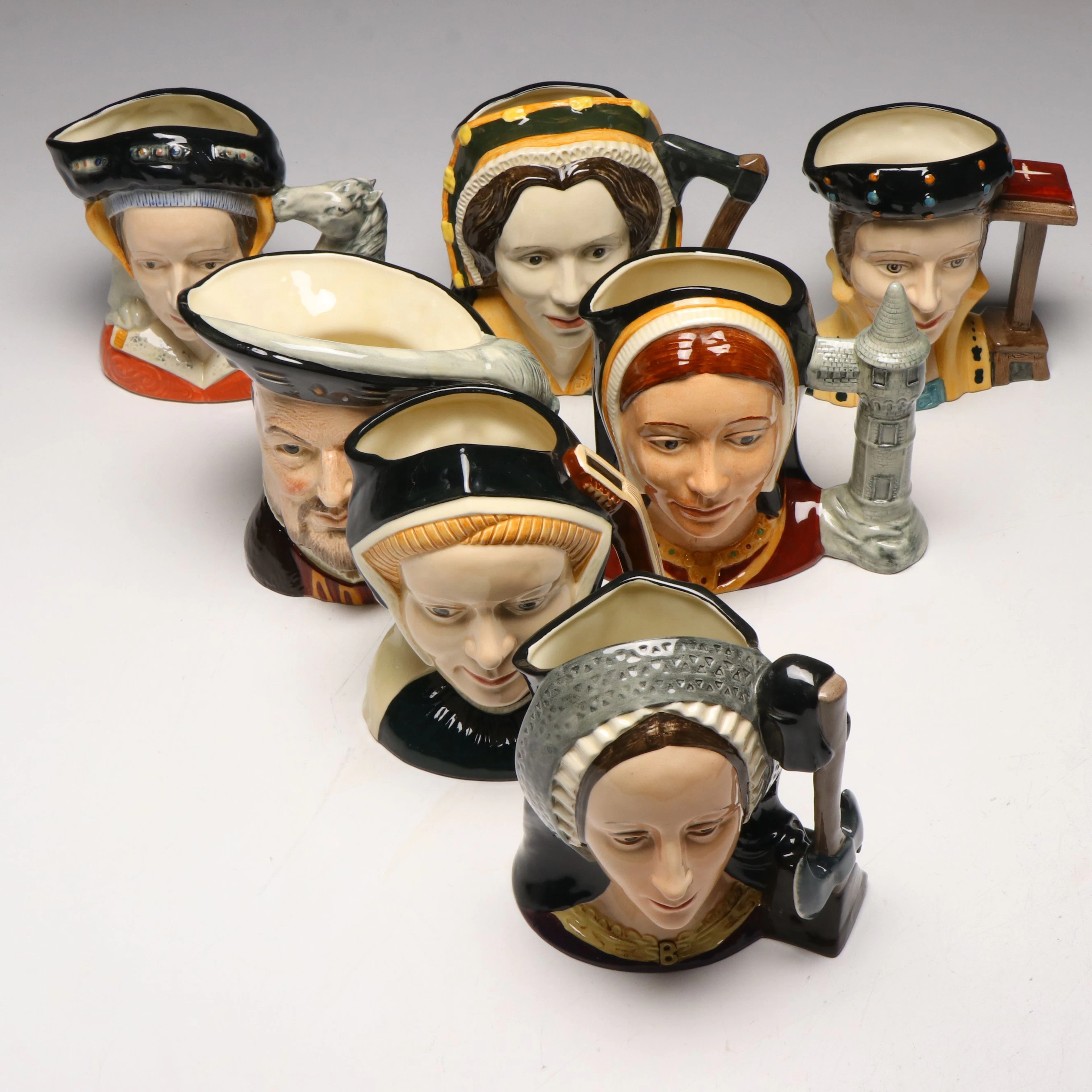 Royal Doulton Henry VIII and His Six Wives Character Mugs, Set of 7