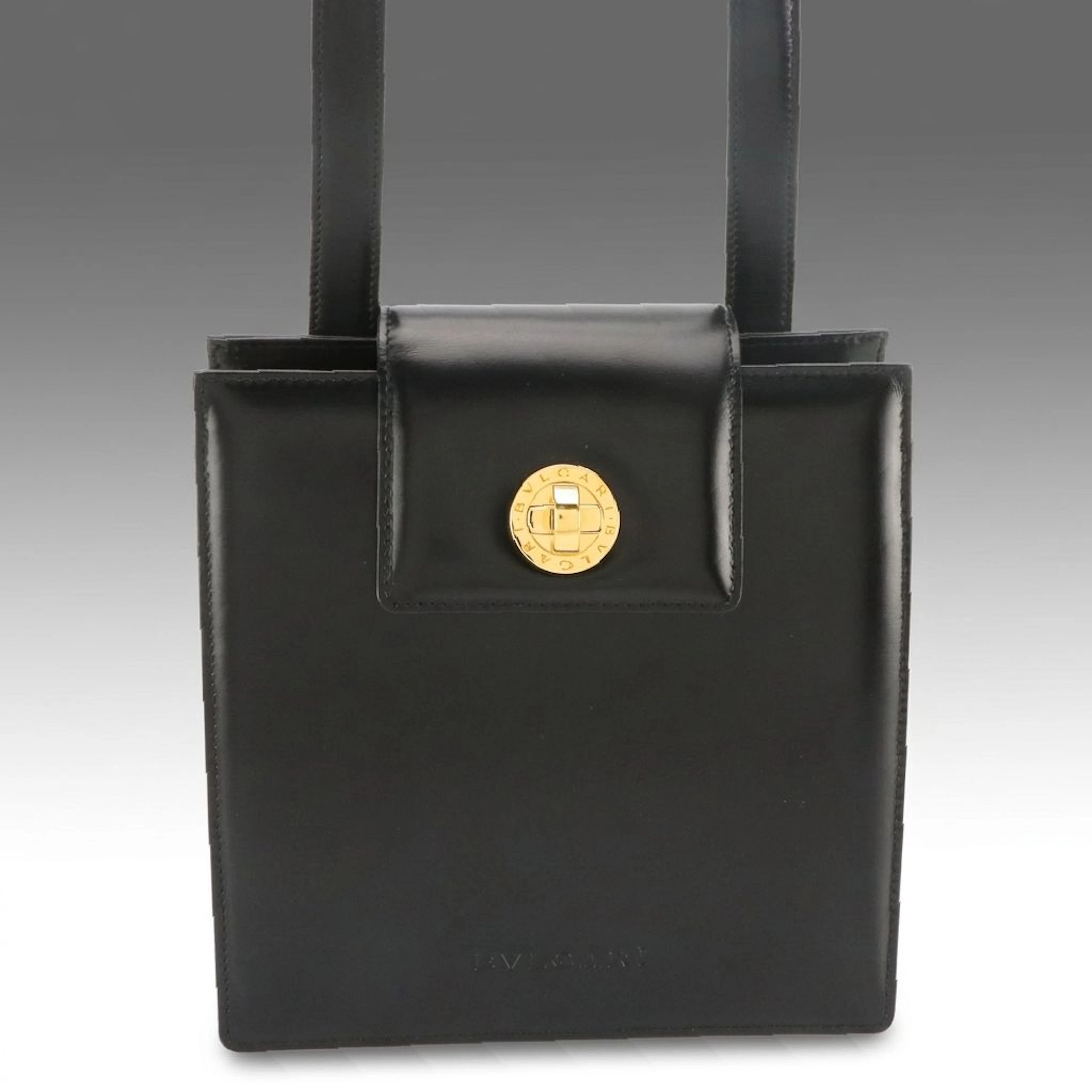 BVLGARI Gusset Shoulder Bag in Glazed Leather with Box