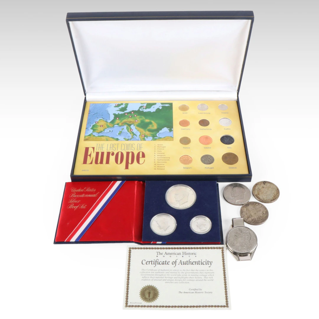 Morgan Silver Dollars, Foreign Coins, Bicentennial Silver Proof Set and More